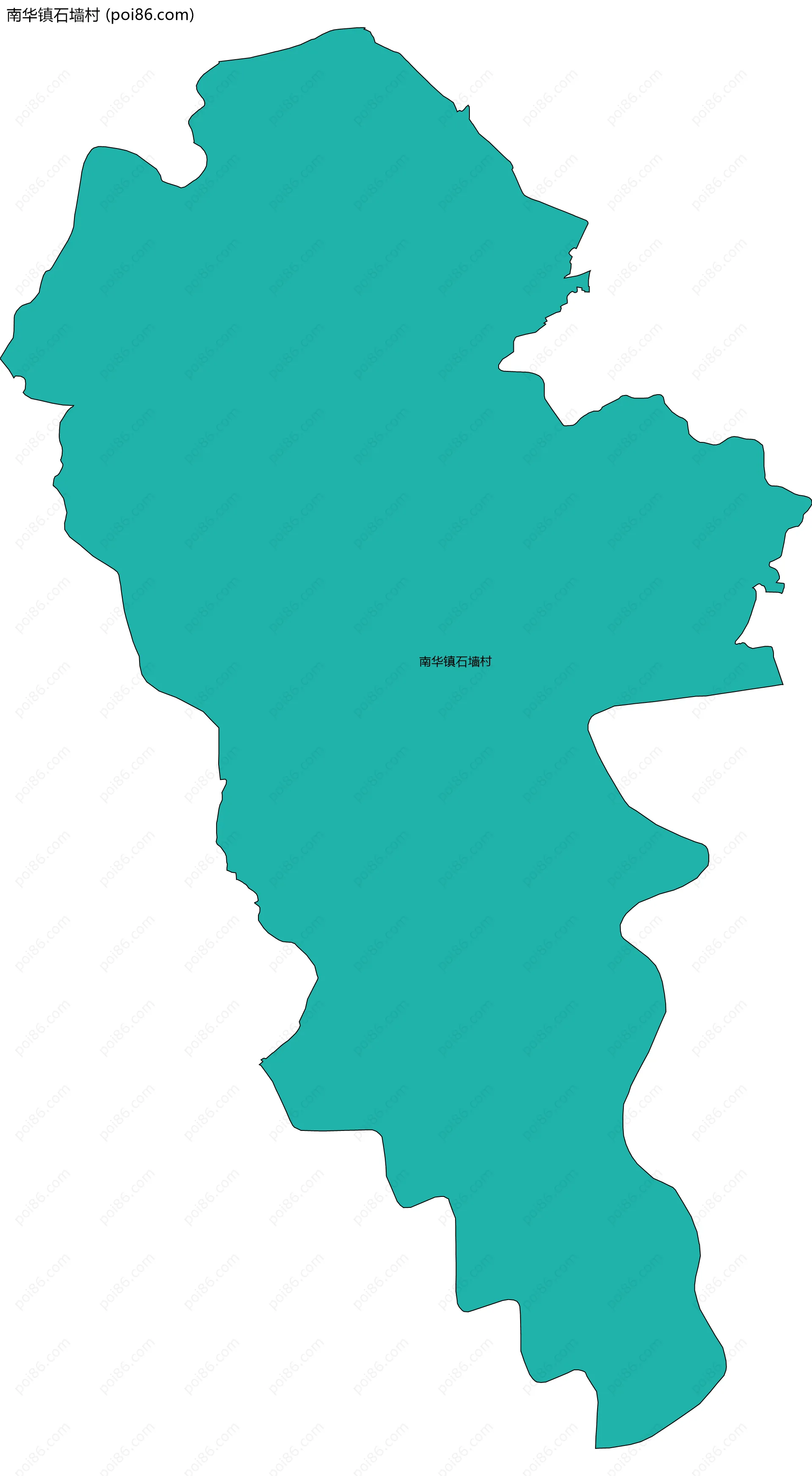 南华镇石墙村边界地图