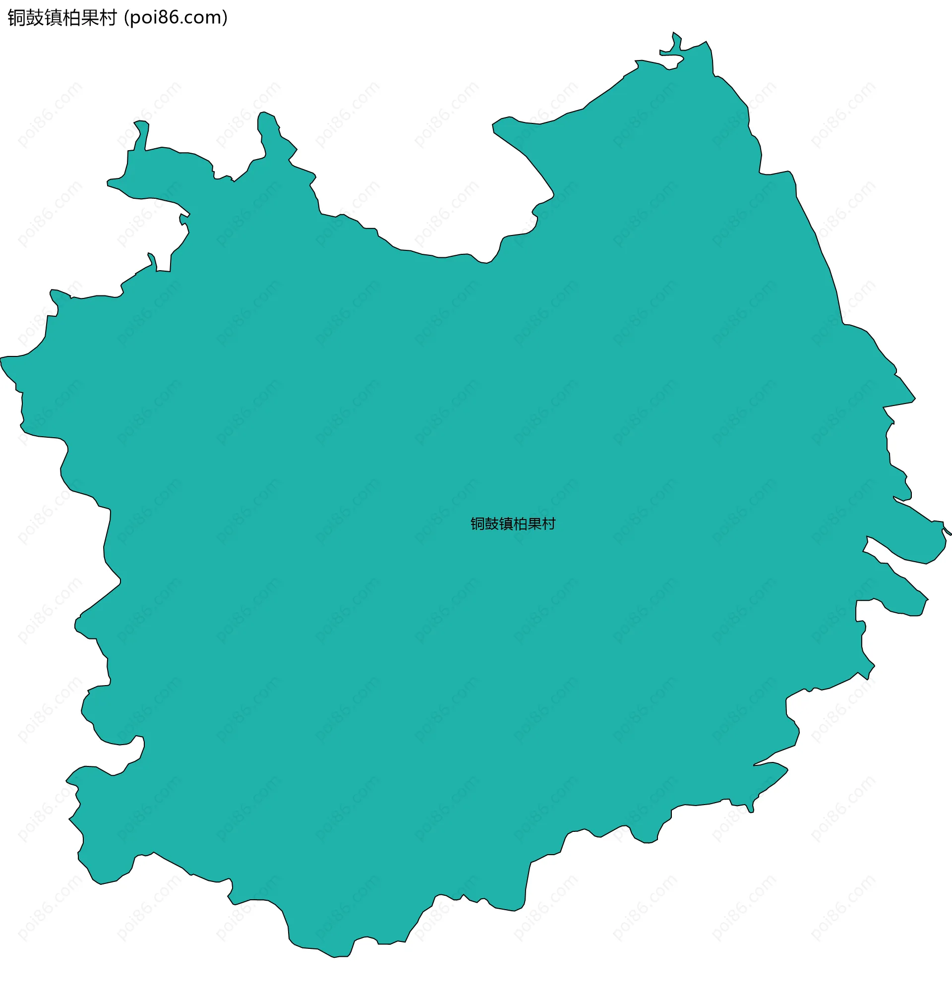 铜鼓镇柏果村边界地图
