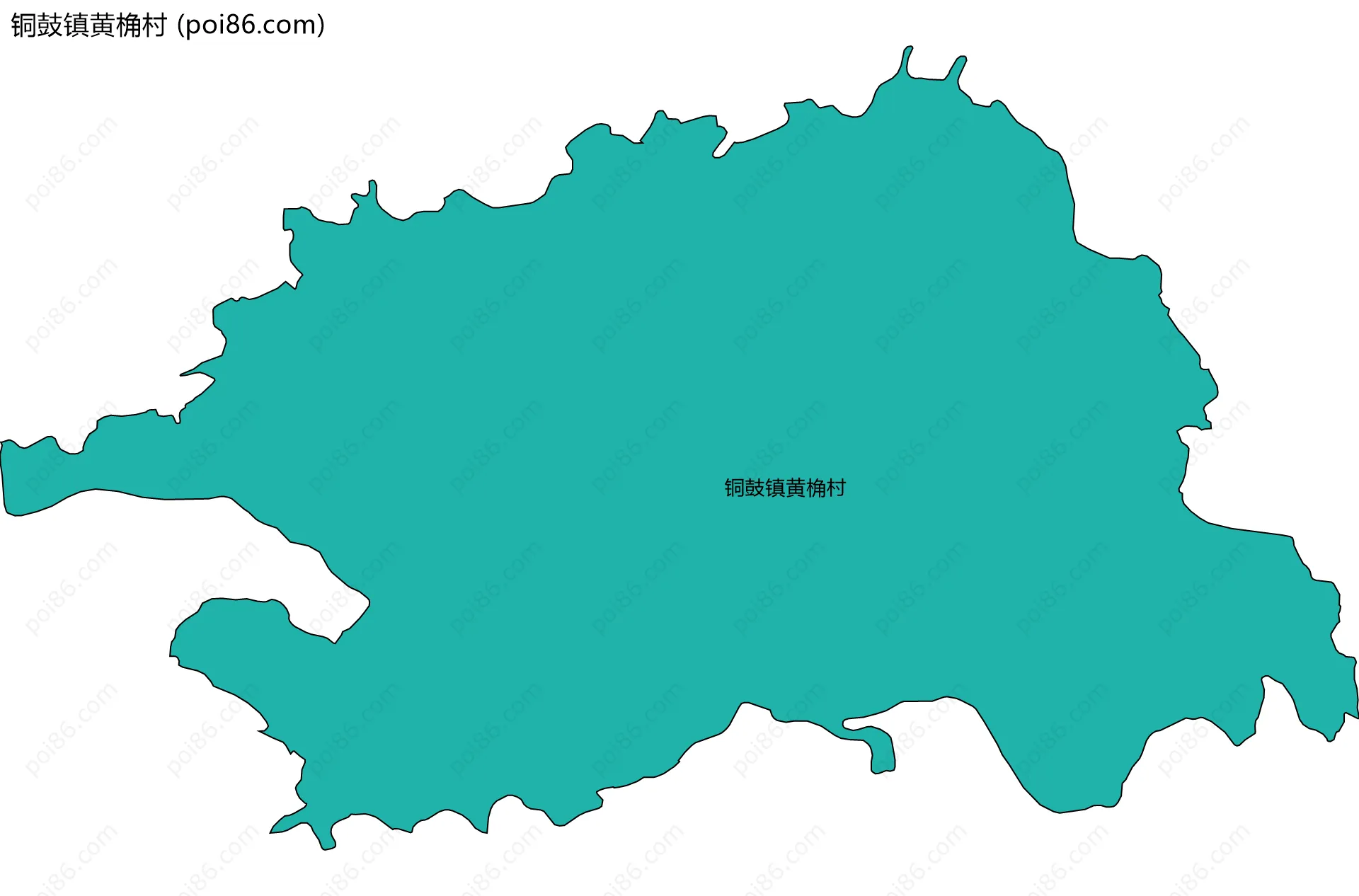 铜鼓镇黄桷村边界地图