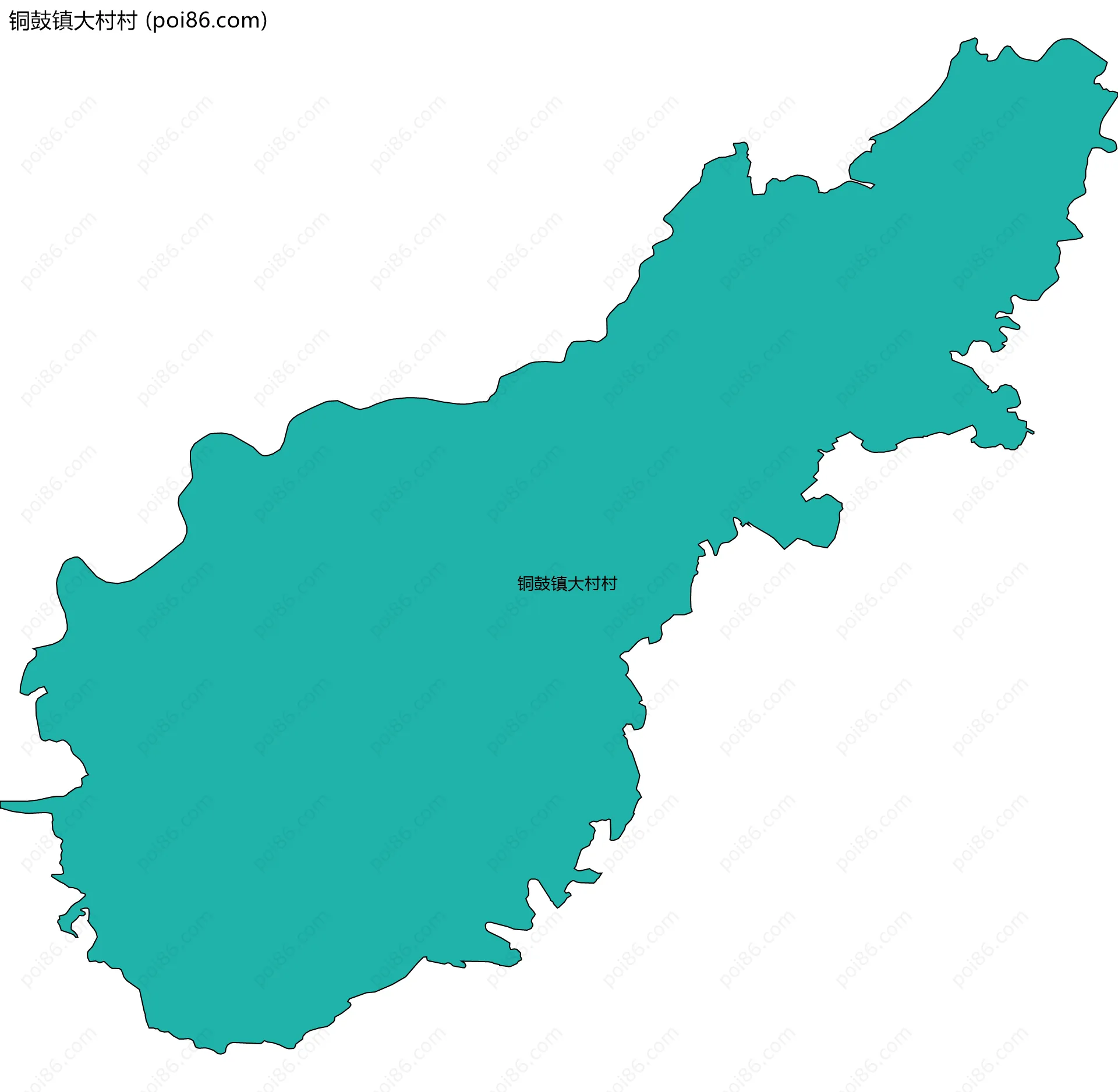 铜鼓镇大村村边界地图