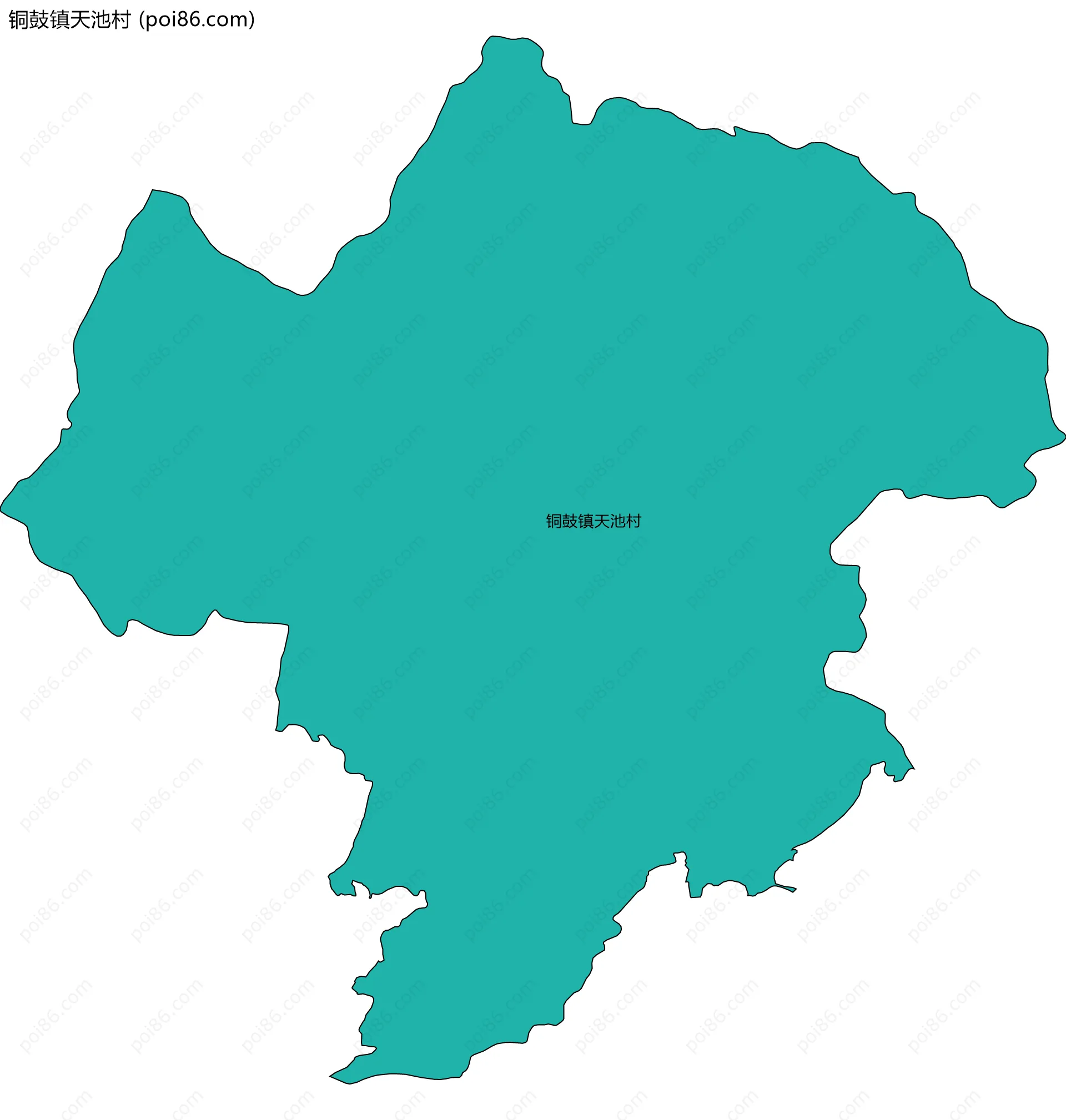 铜鼓镇天池村边界地图