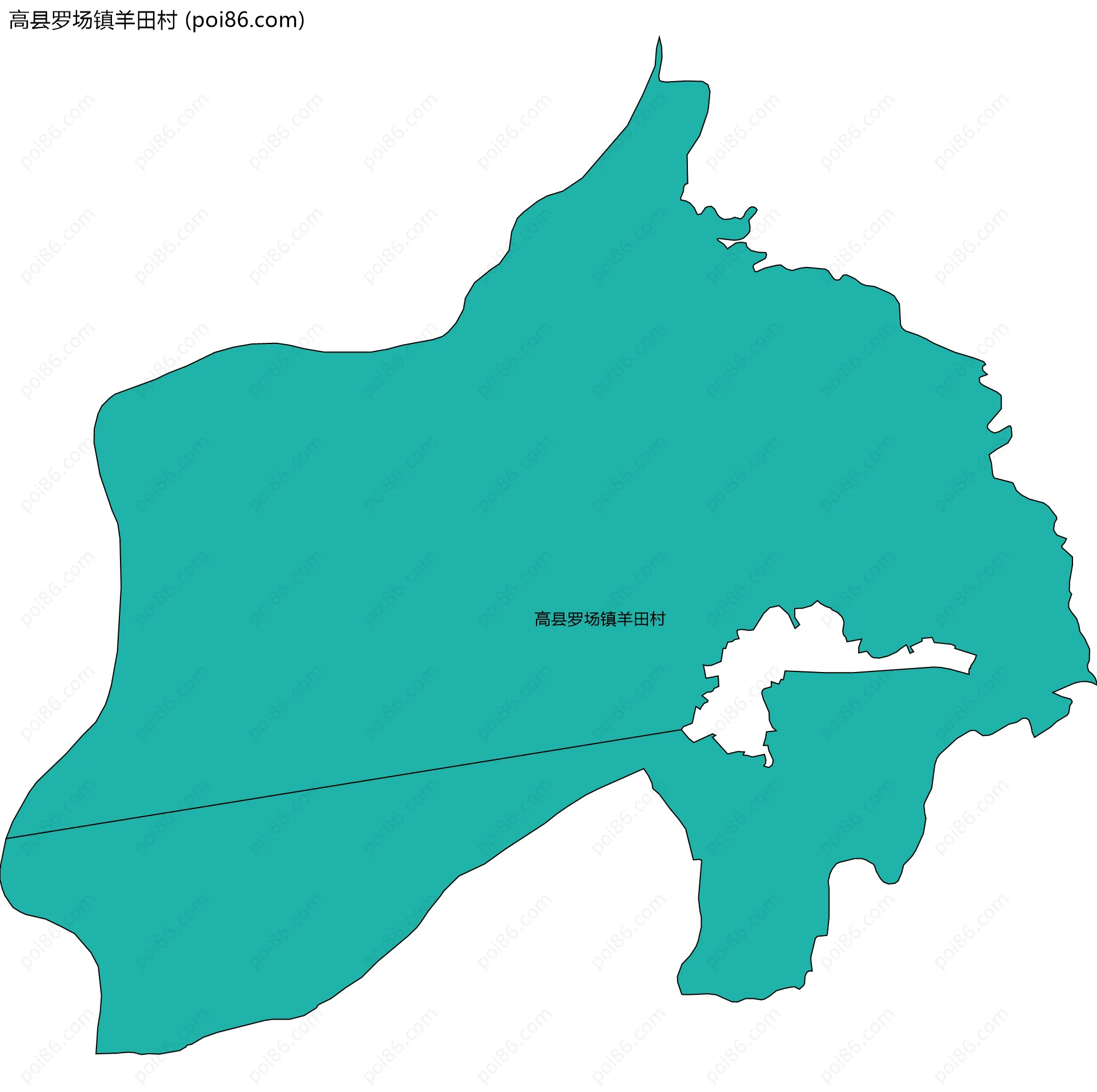 高县罗场镇羊田村边界地图