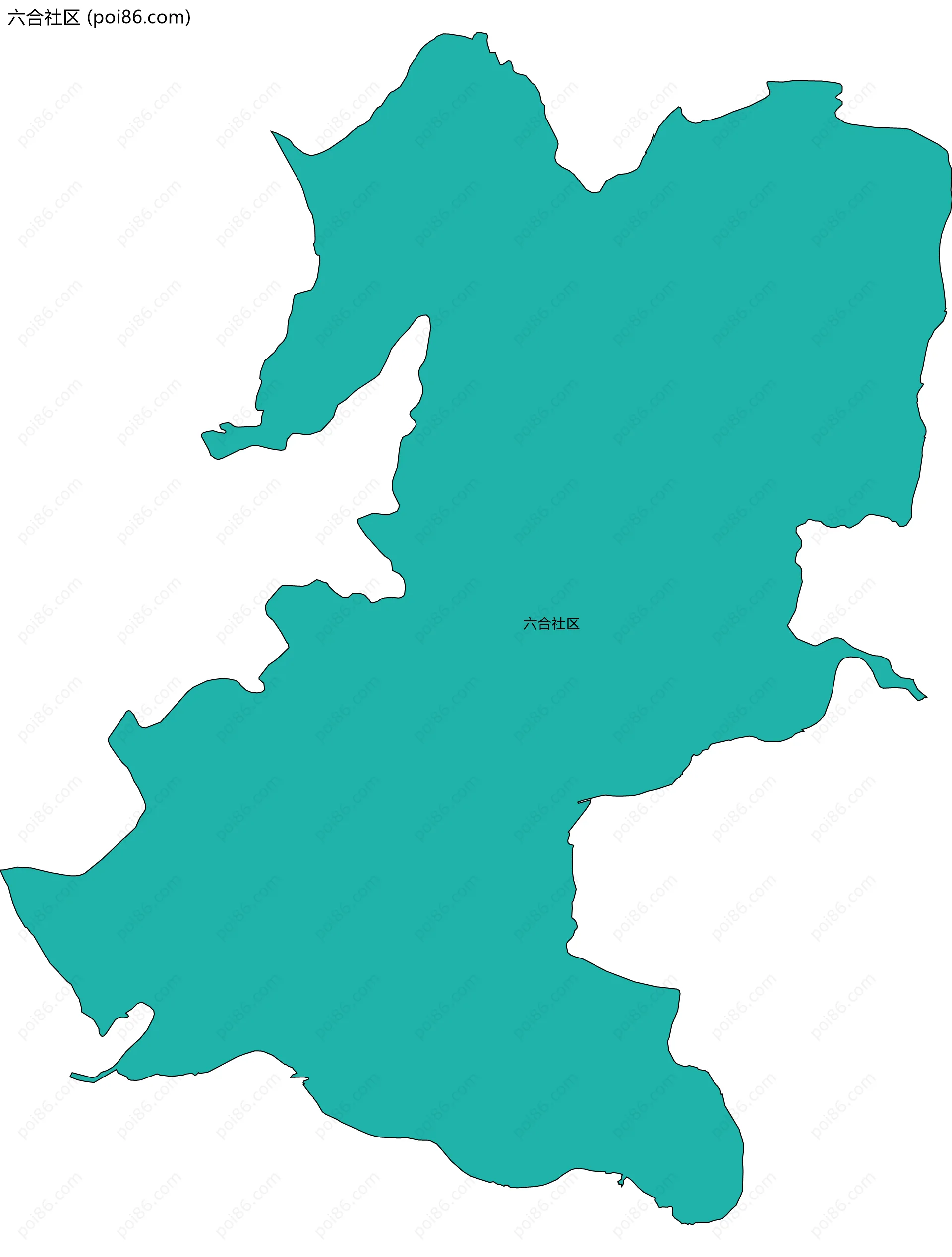 六合社区边界地图
