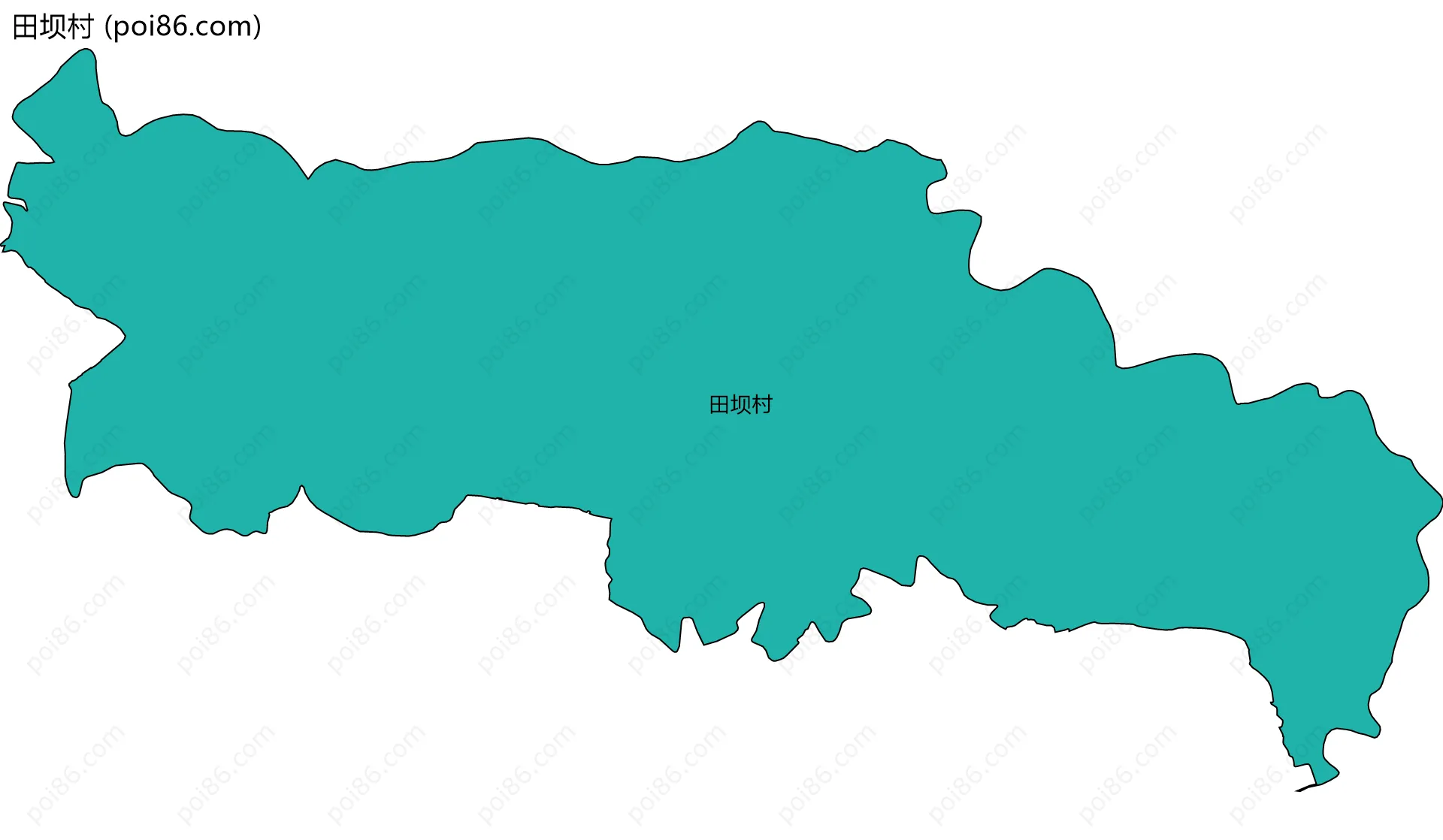 田坝村边界地图