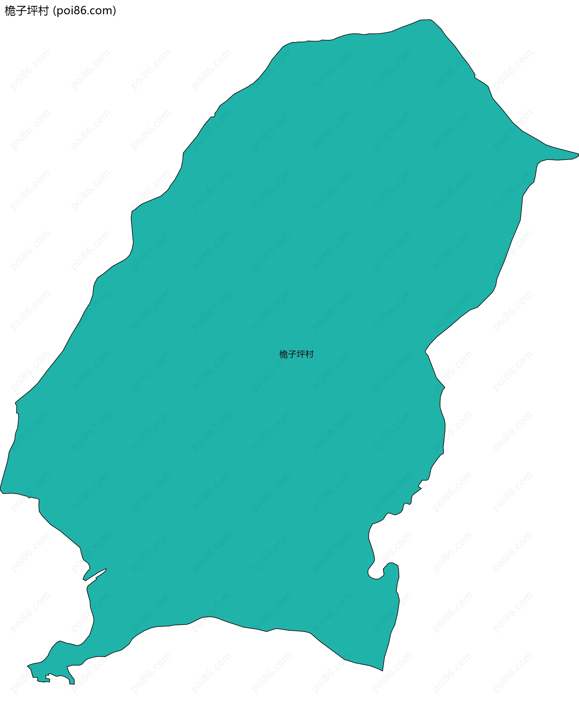 桅子坪村边界地图