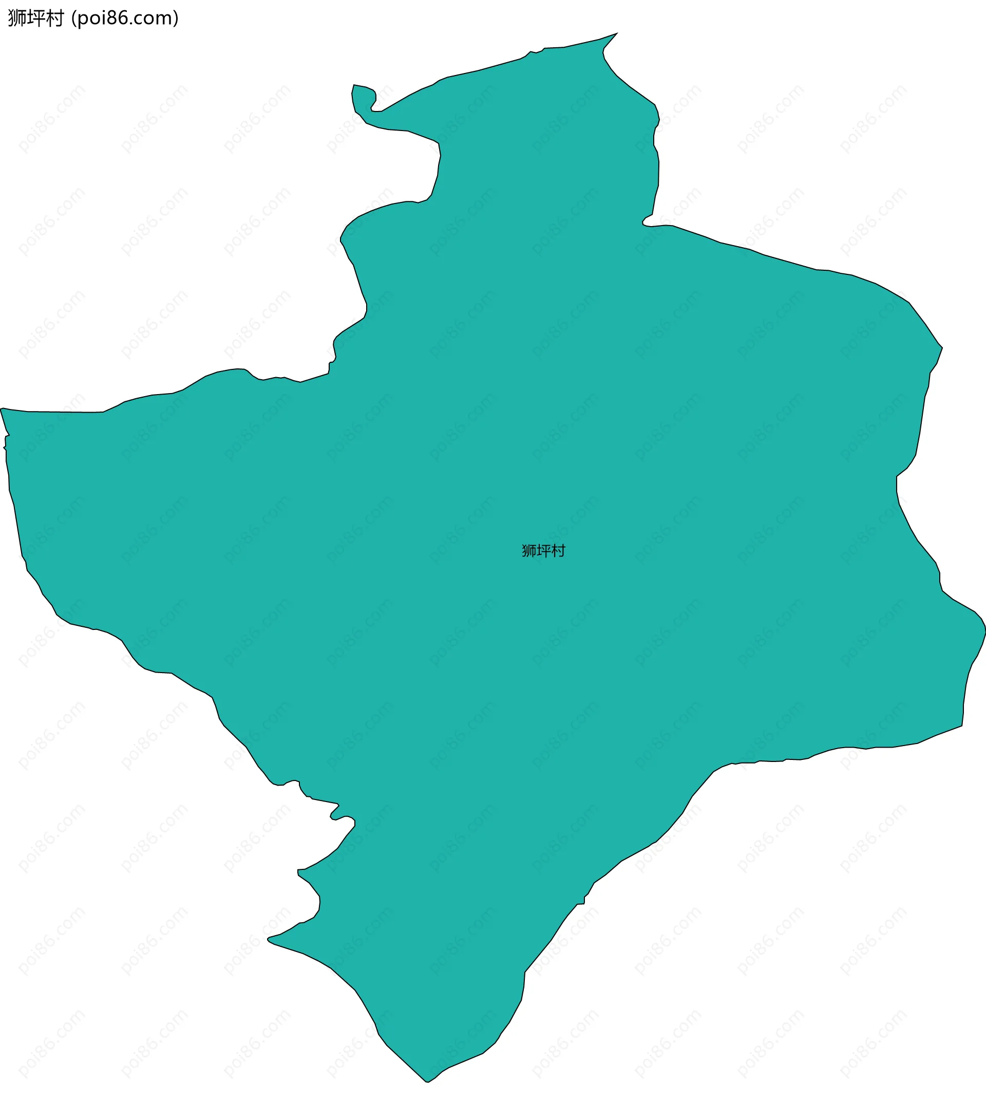 狮坪村边界地图