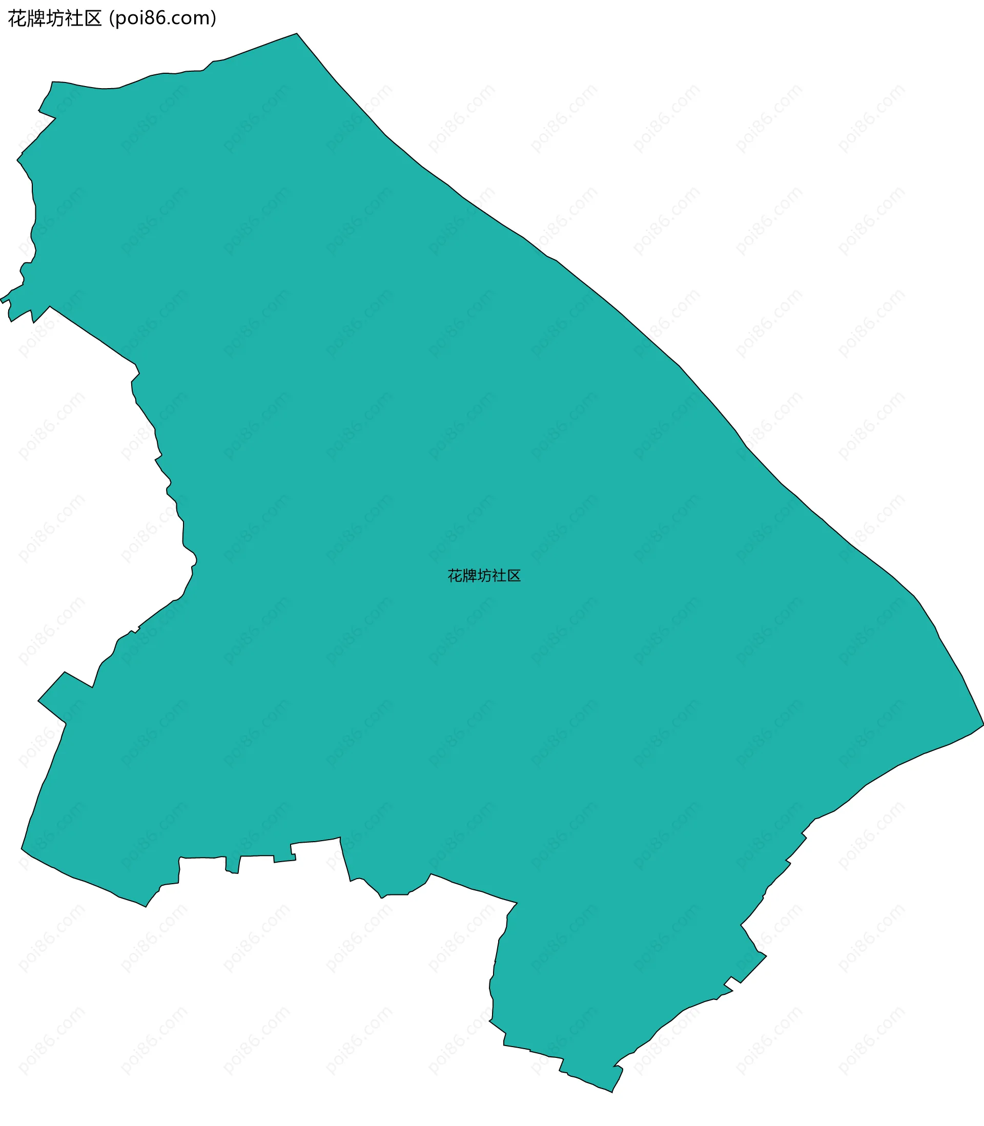 花牌坊社区边界地图