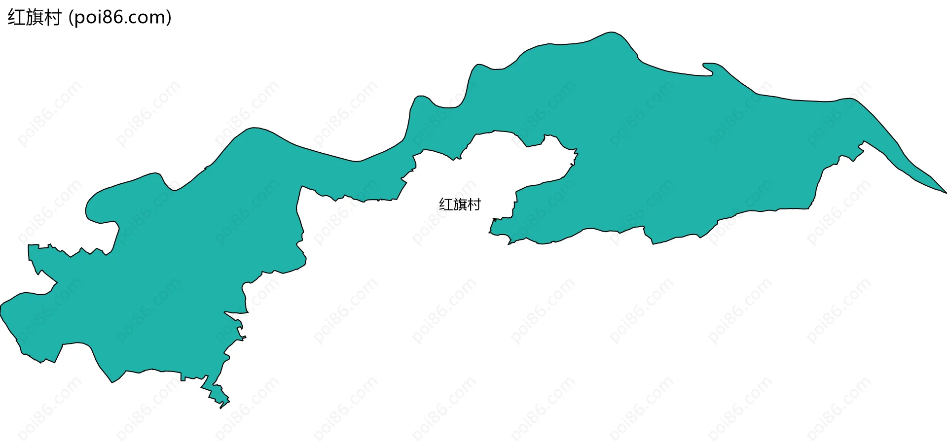 红旗村边界地图