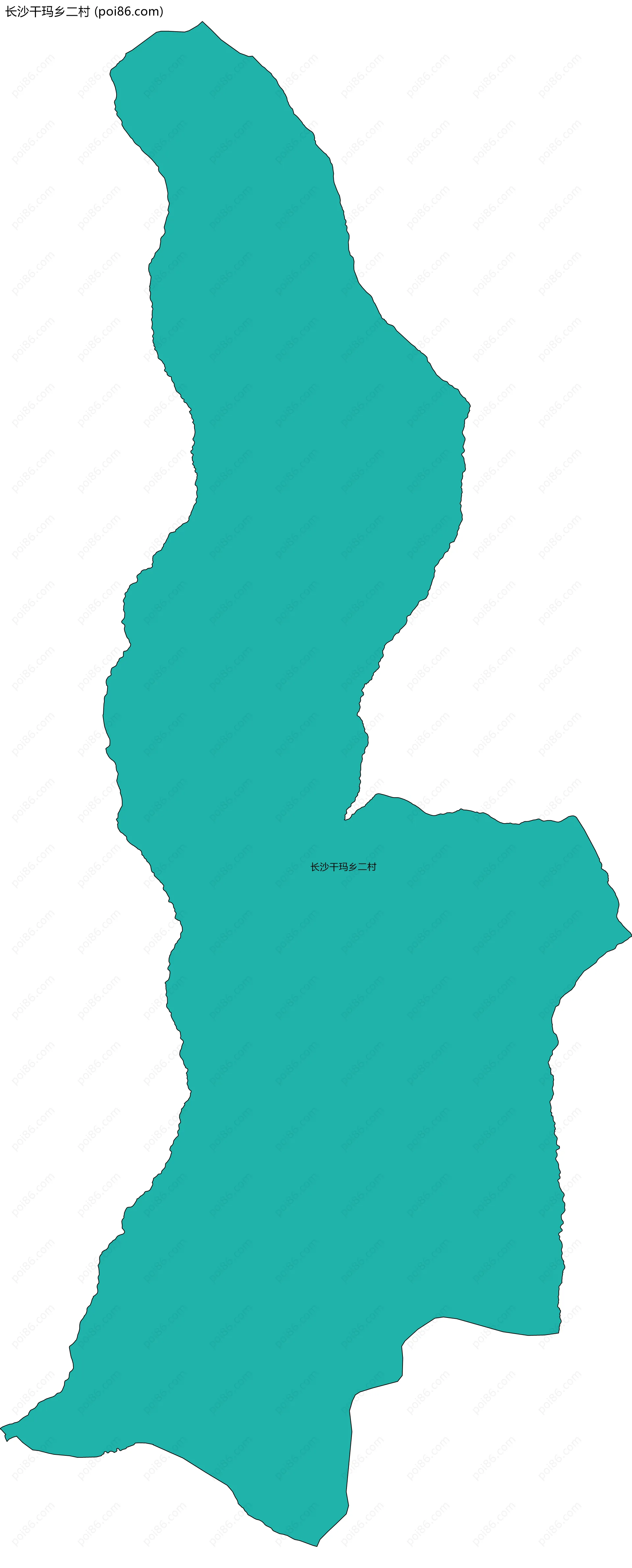 长沙干玛乡二村边界地图