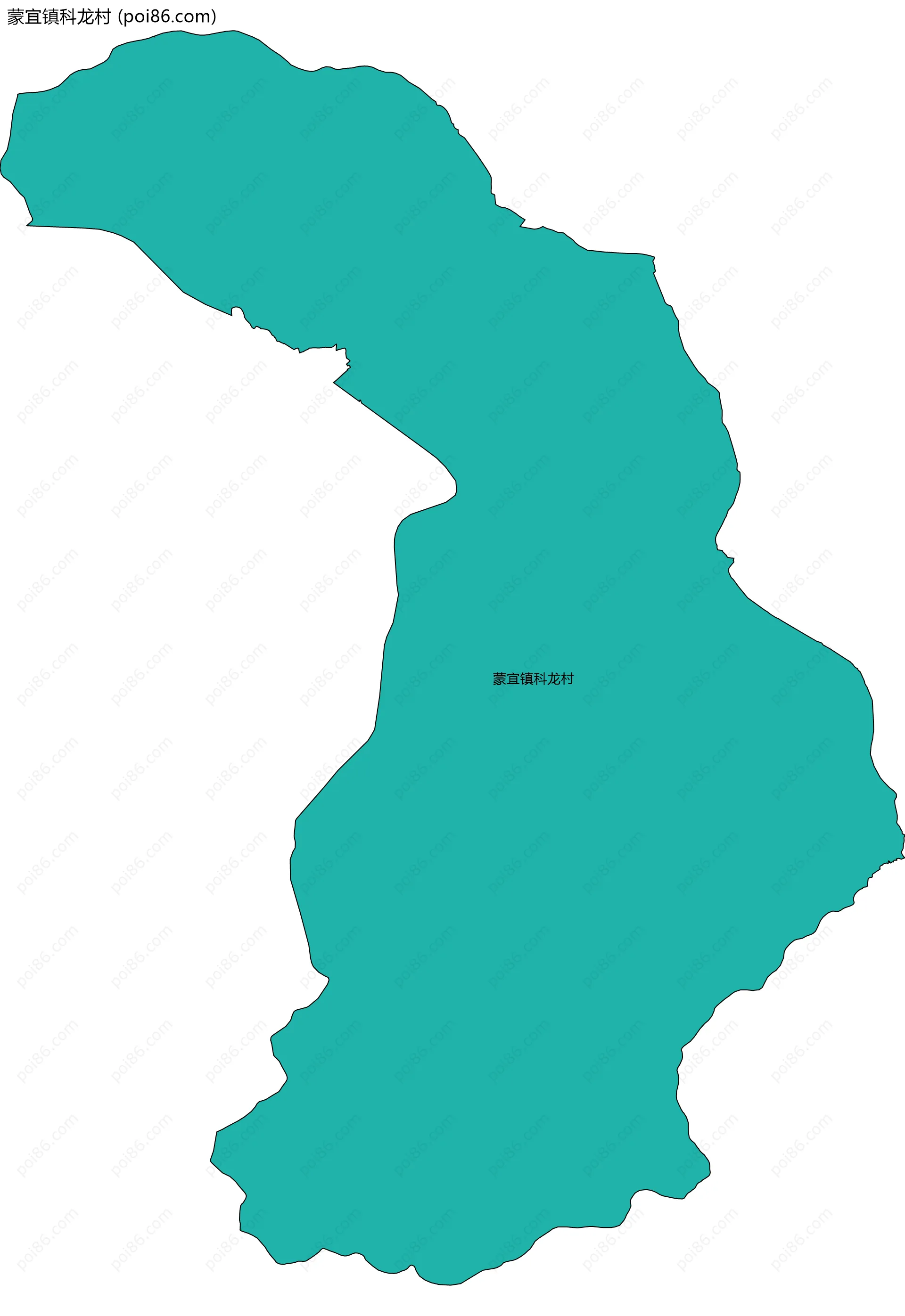 蒙宜镇科龙村边界地图