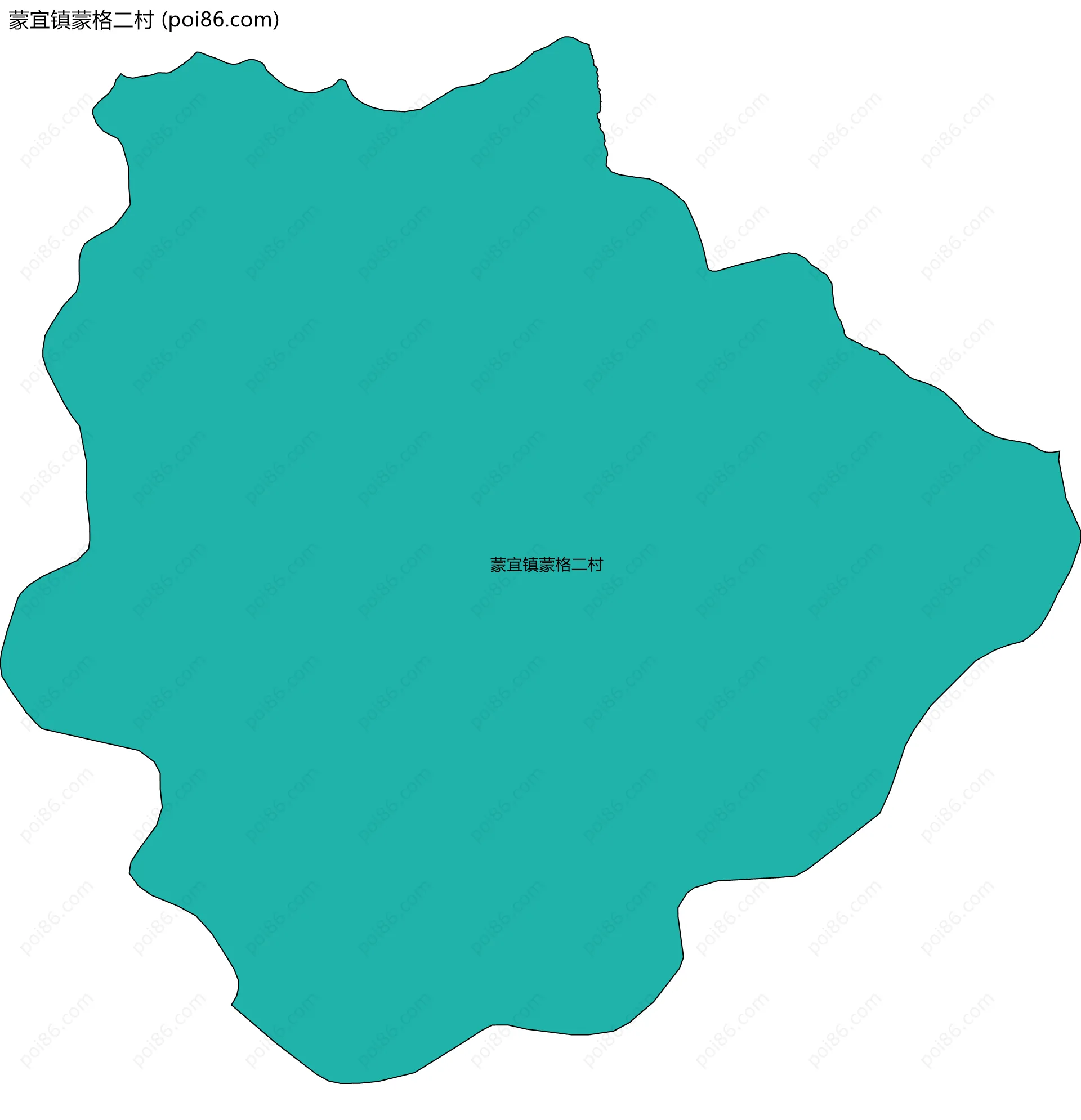 蒙宜镇蒙格二村边界地图