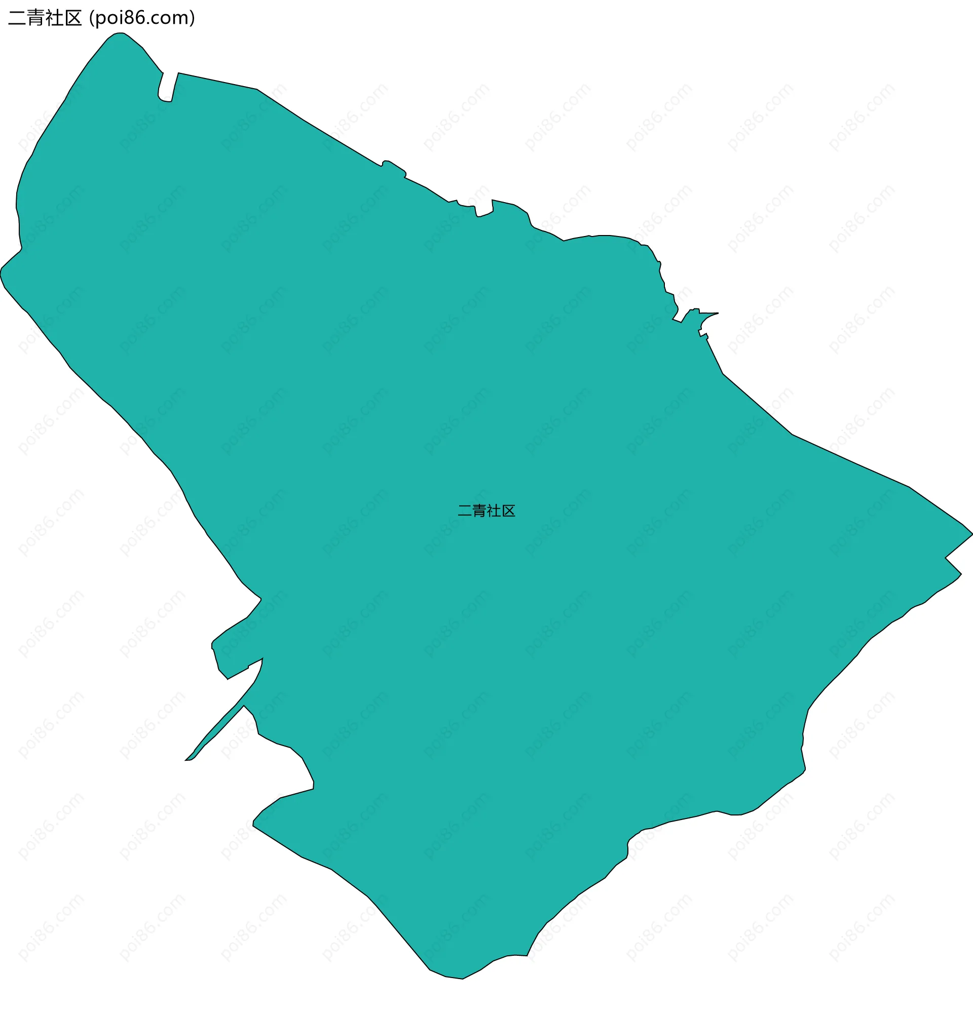 二青社区边界地图