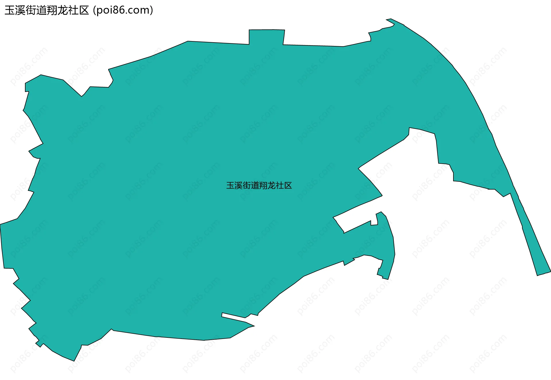 玉溪街道翔龙社区边界地图