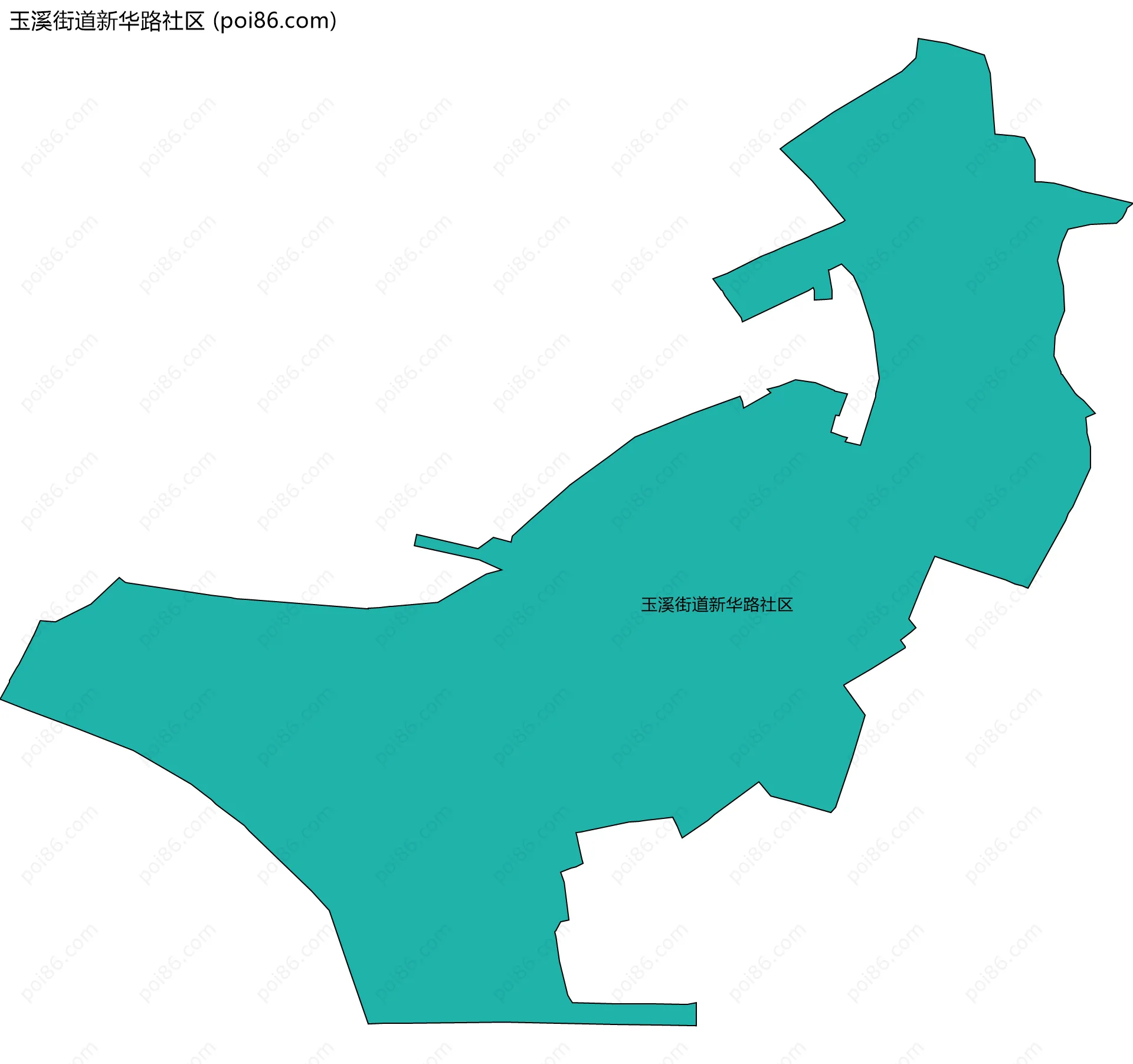 玉溪街道新华路社区边界地图