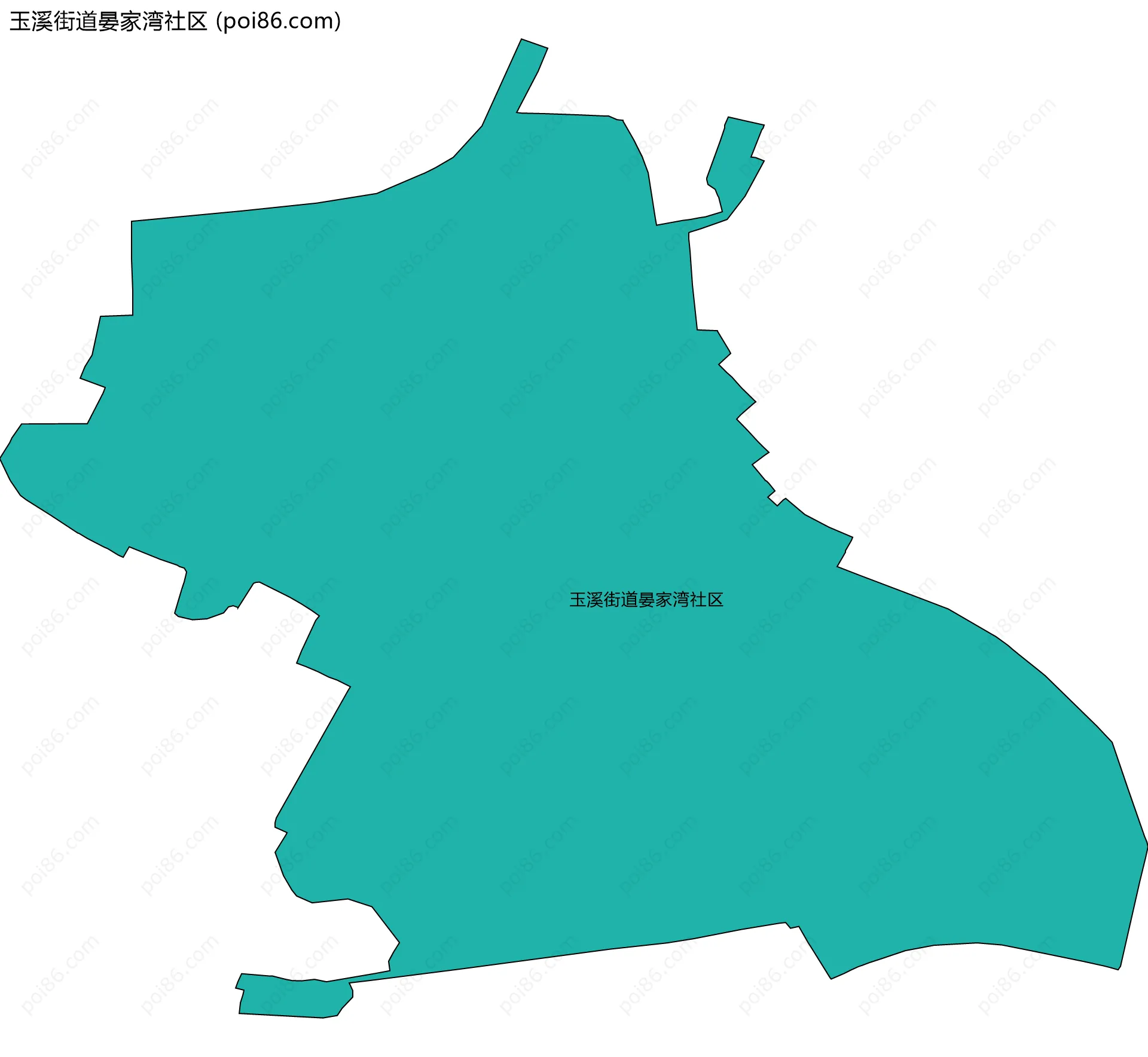 玉溪街道晏家湾社区边界地图