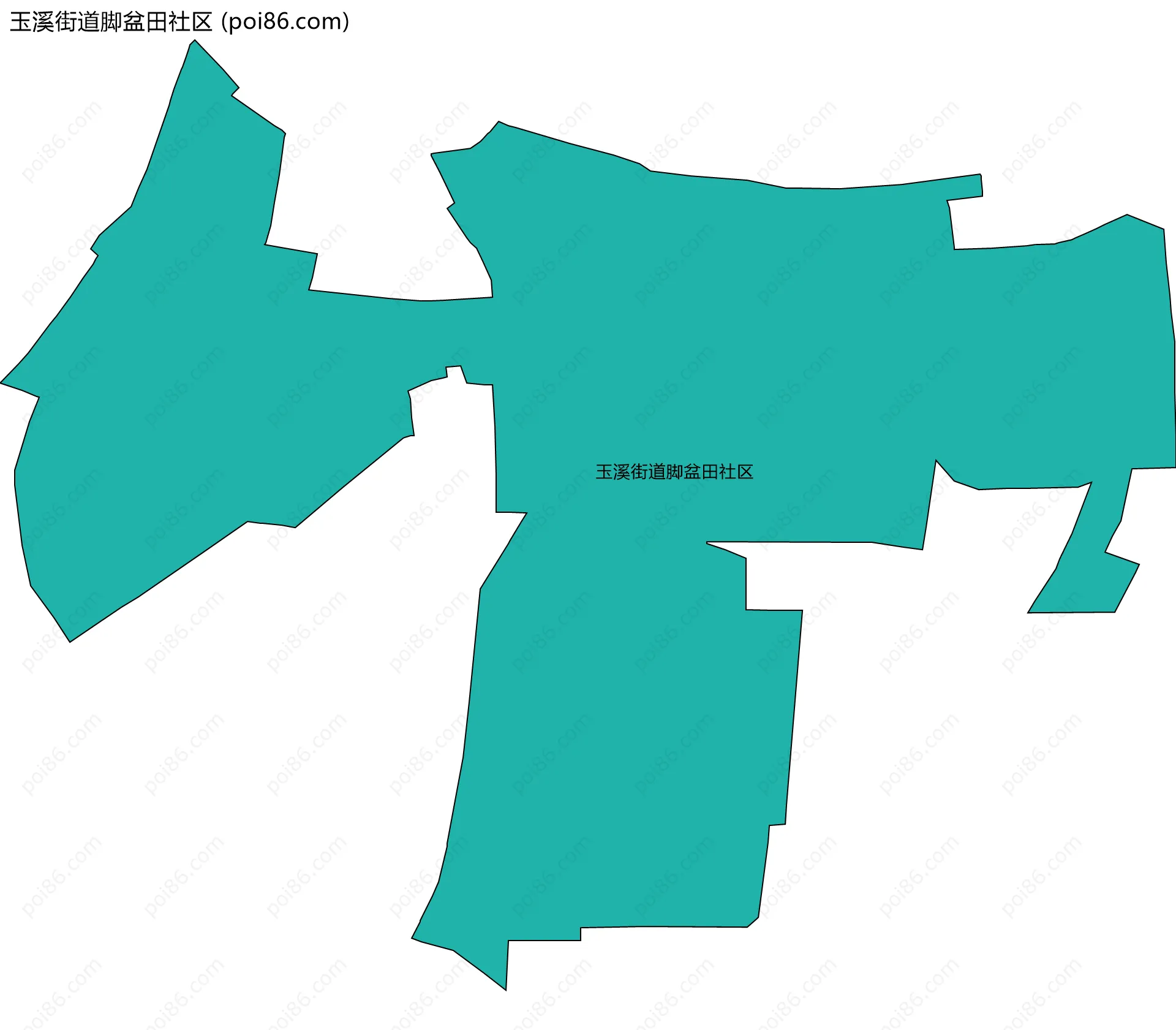 玉溪街道脚盆田社区边界地图
