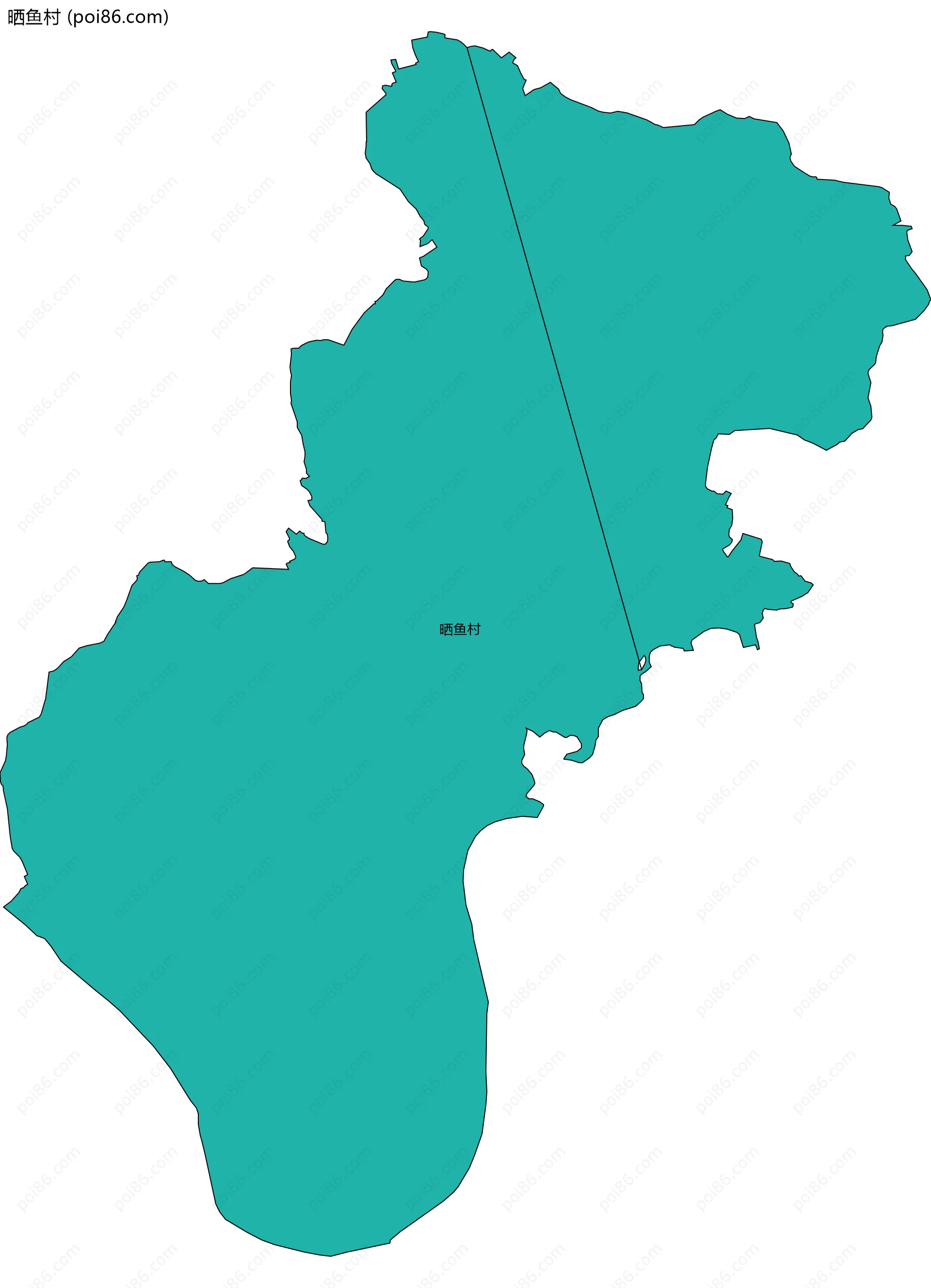 晒鱼村边界地图