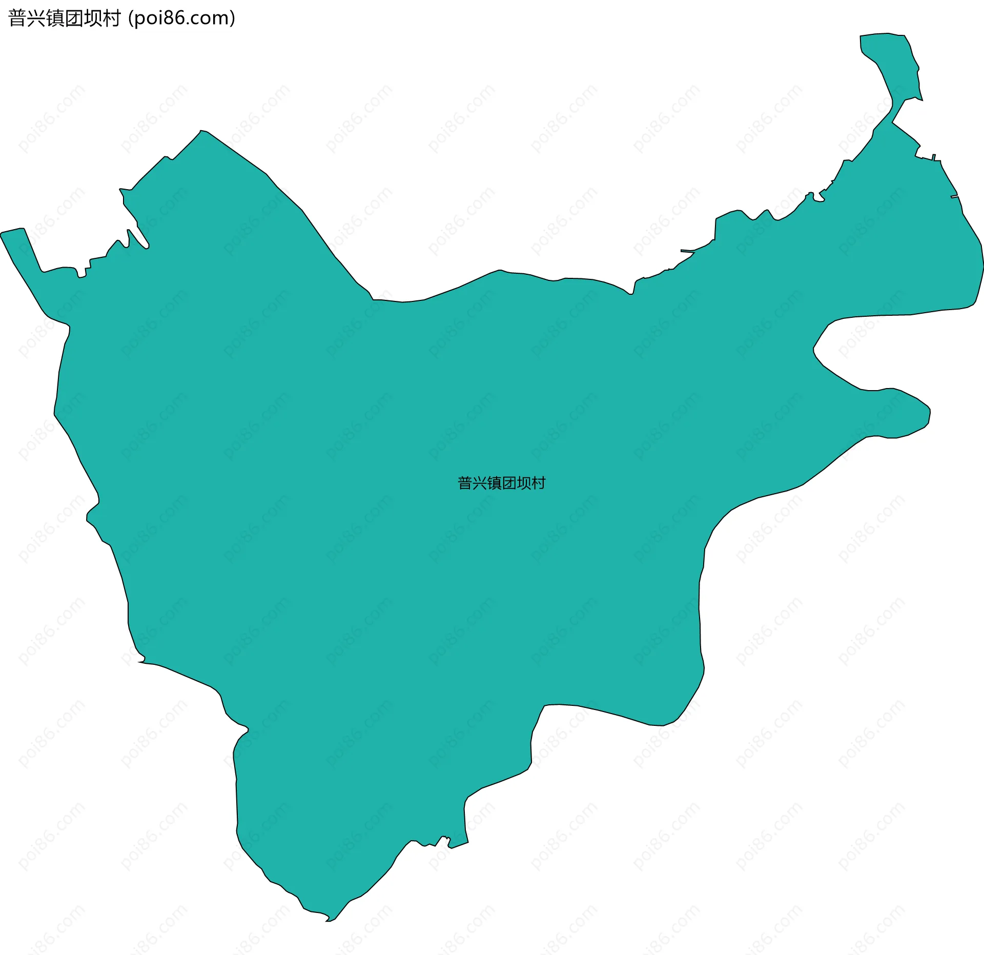 普兴镇团坝村边界地图