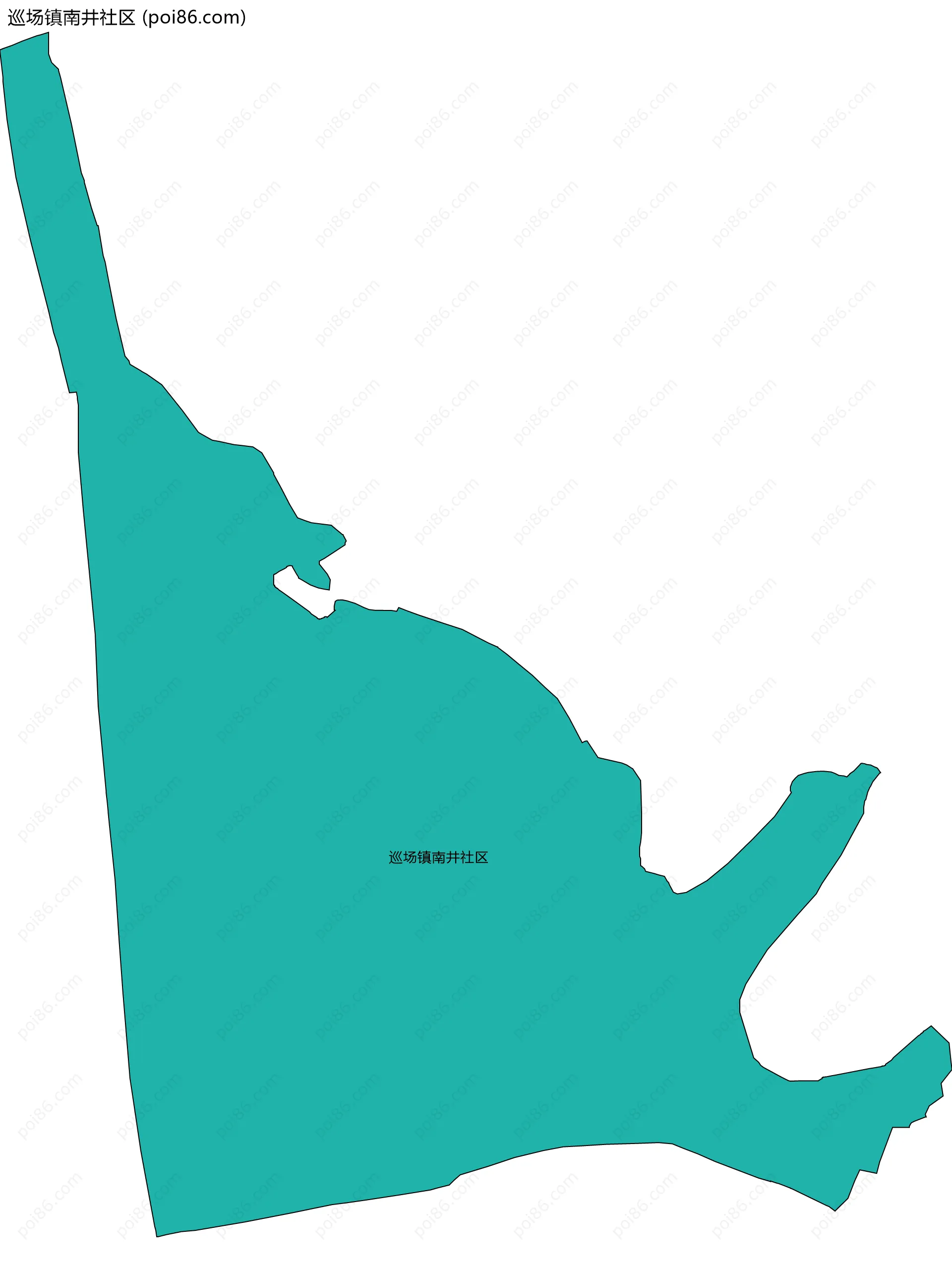 巡场镇南井社区边界地图