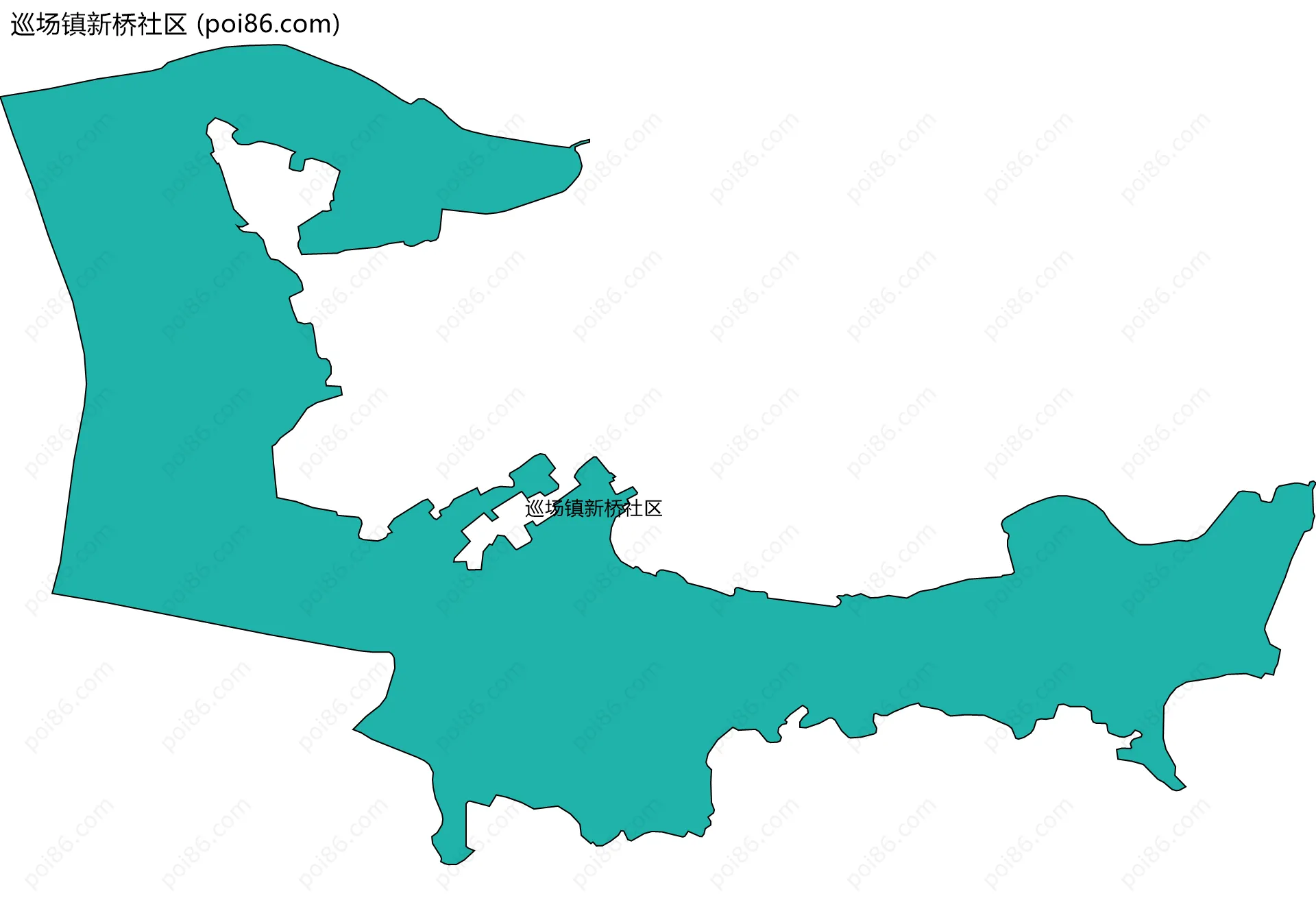 巡场镇新桥社区边界地图