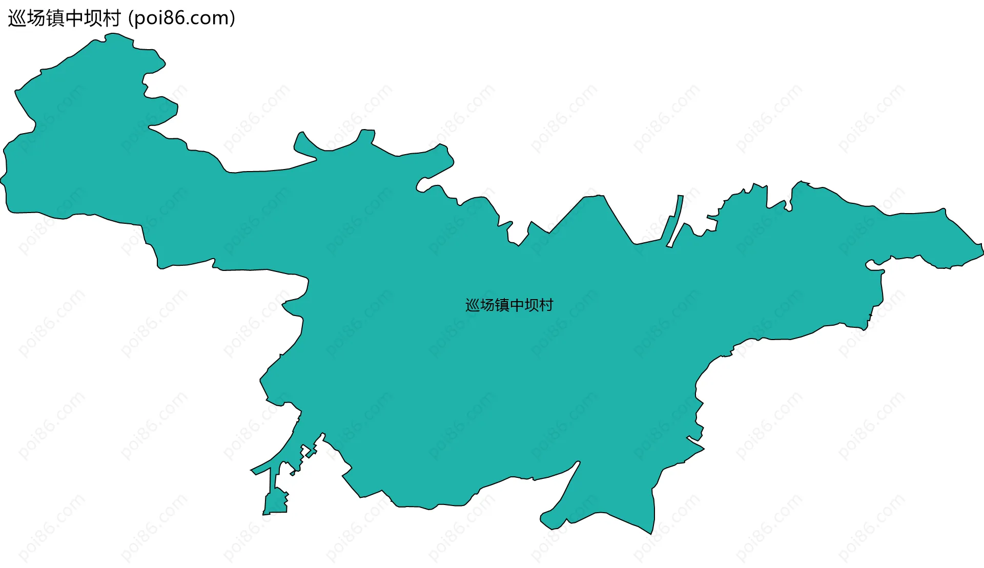 巡场镇中坝村边界地图