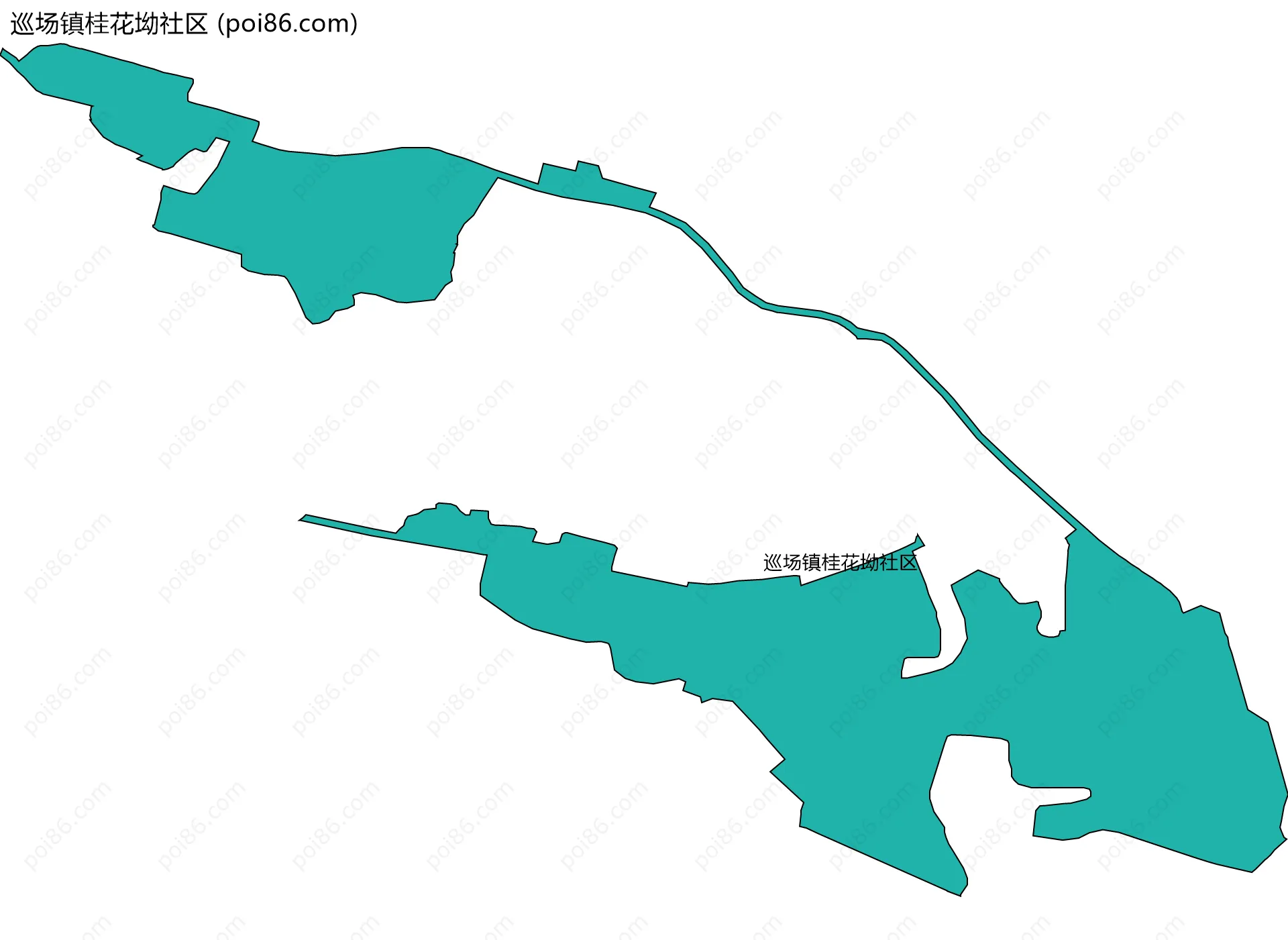 巡场镇桂花坳社区边界地图