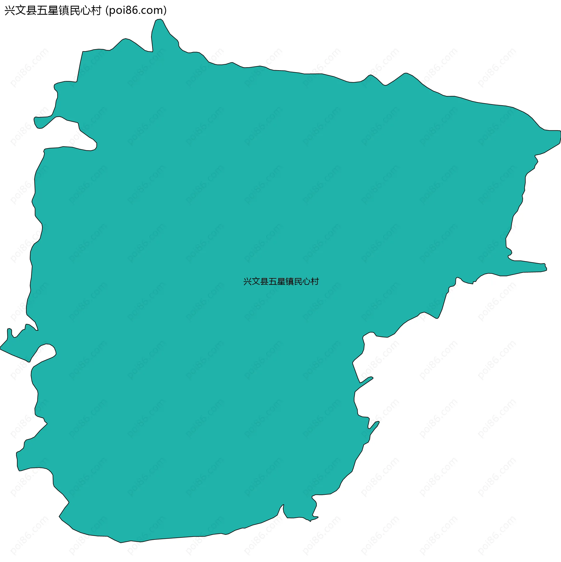兴文县五星镇民心村边界地图
