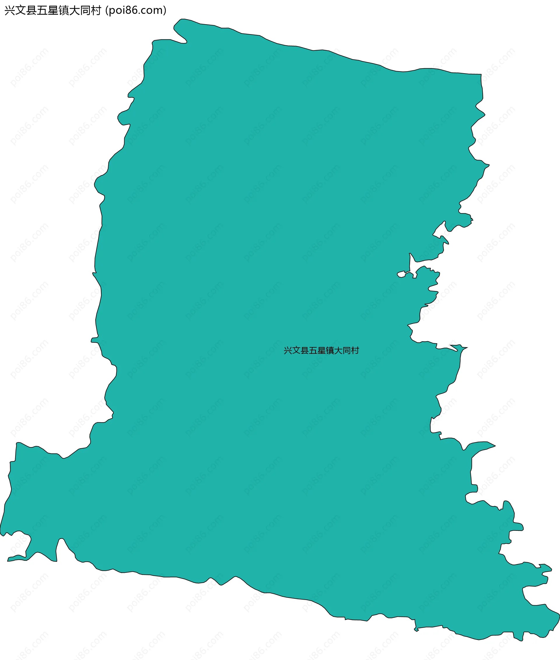 兴文县五星镇大同村边界地图