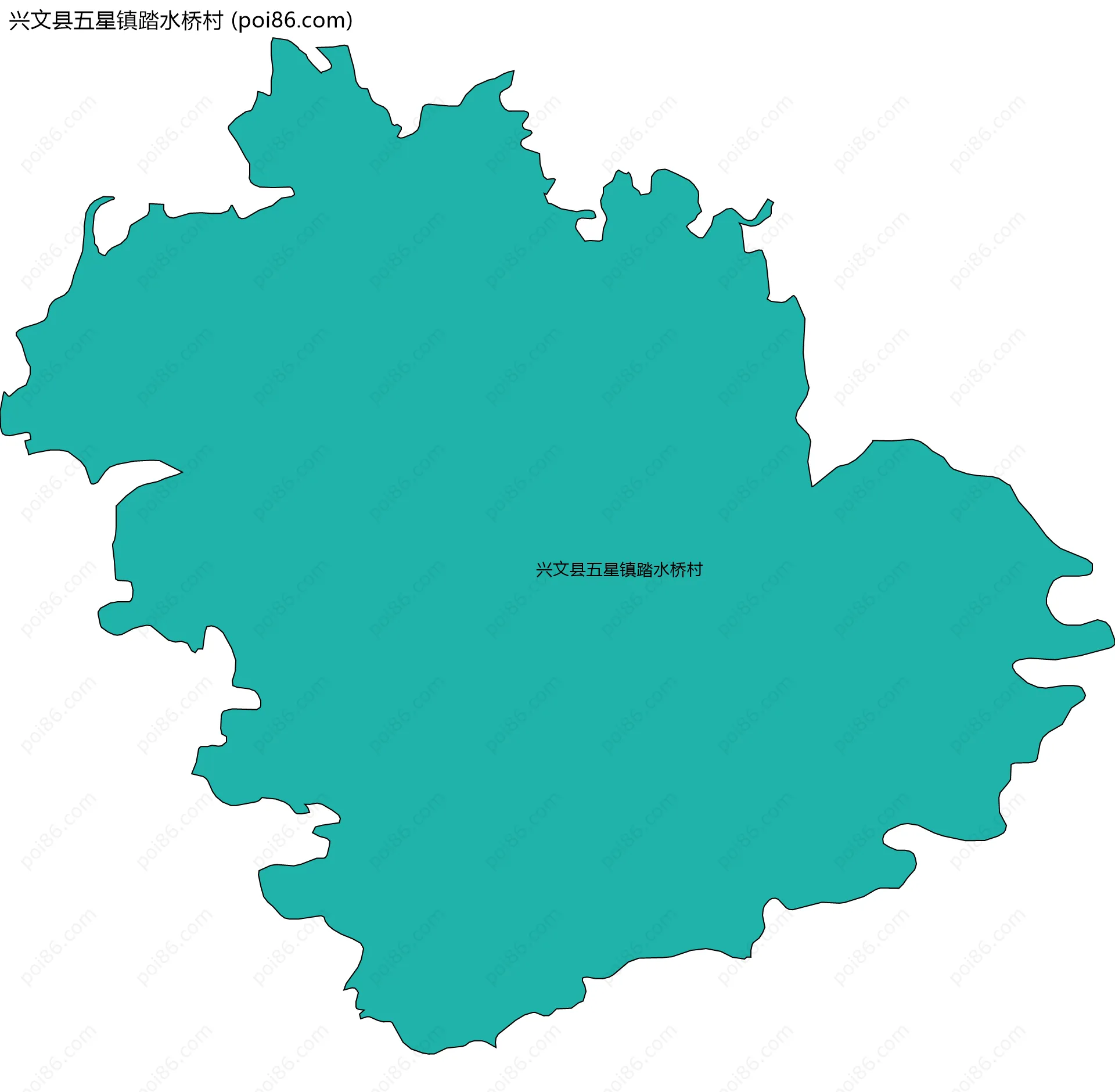 兴文县五星镇踏水桥村边界地图