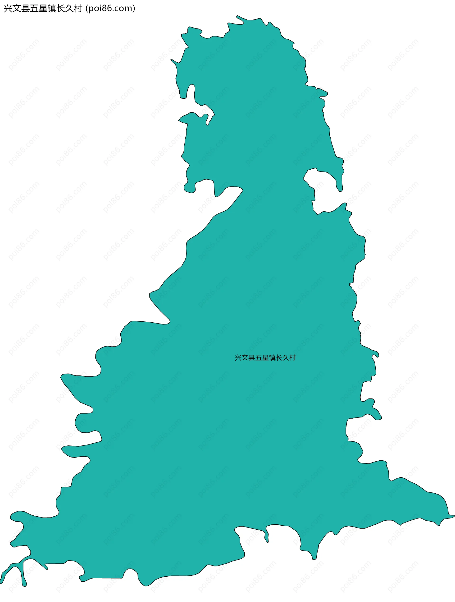 兴文县五星镇长久村边界地图