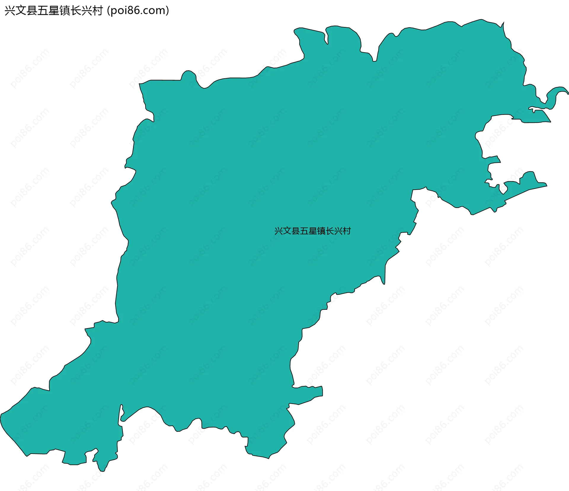 兴文县五星镇长兴村边界地图