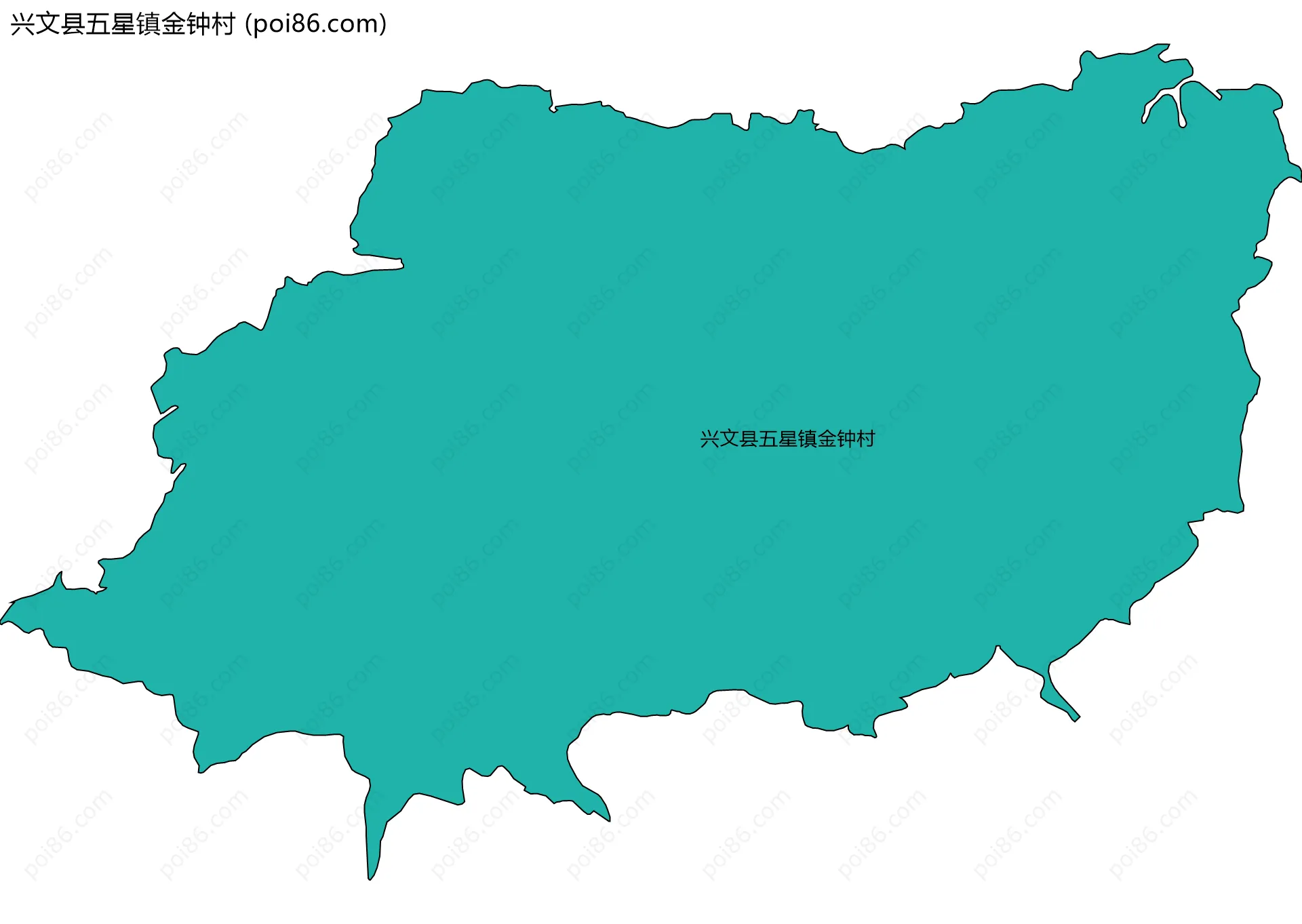 兴文县五星镇金钟村边界地图