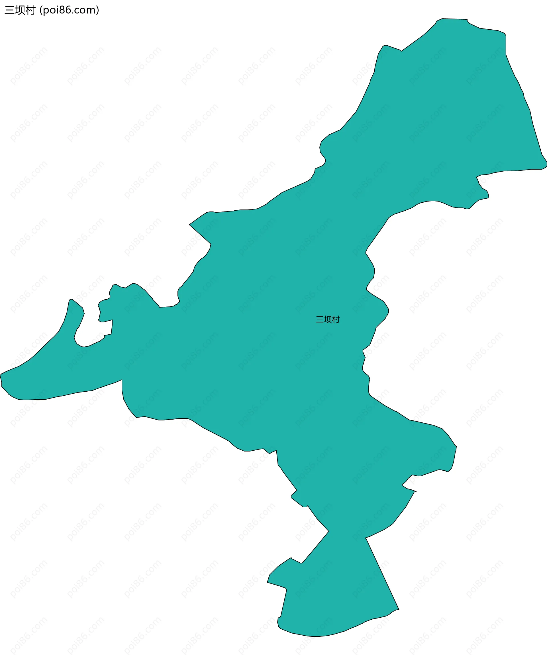 三坝村边界地图