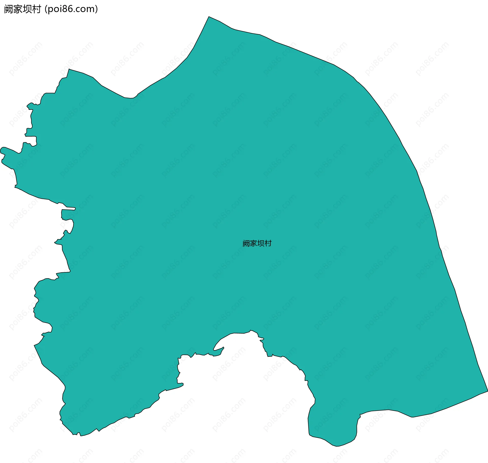 阙家坝村边界地图