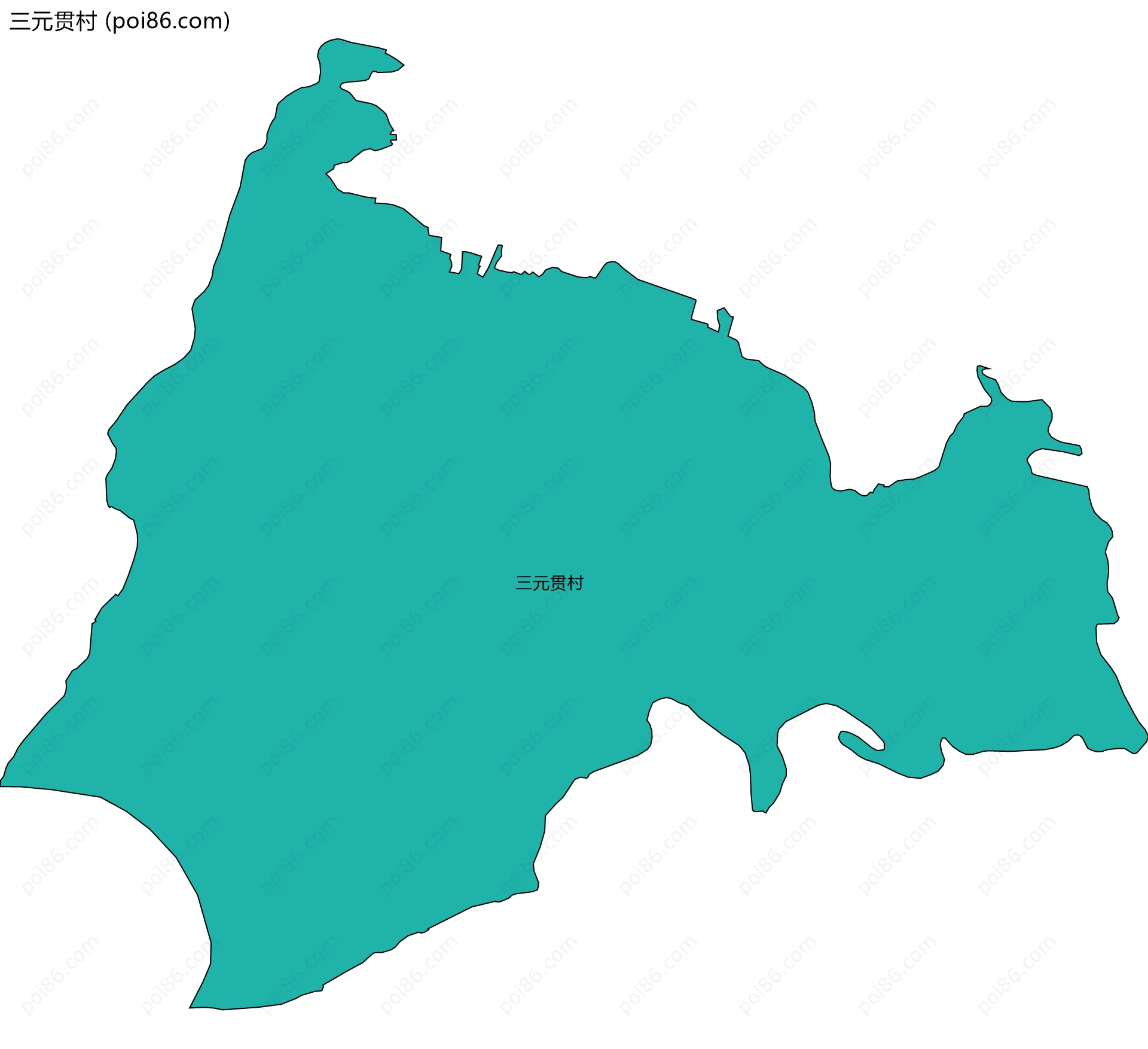 三元贯村边界地图