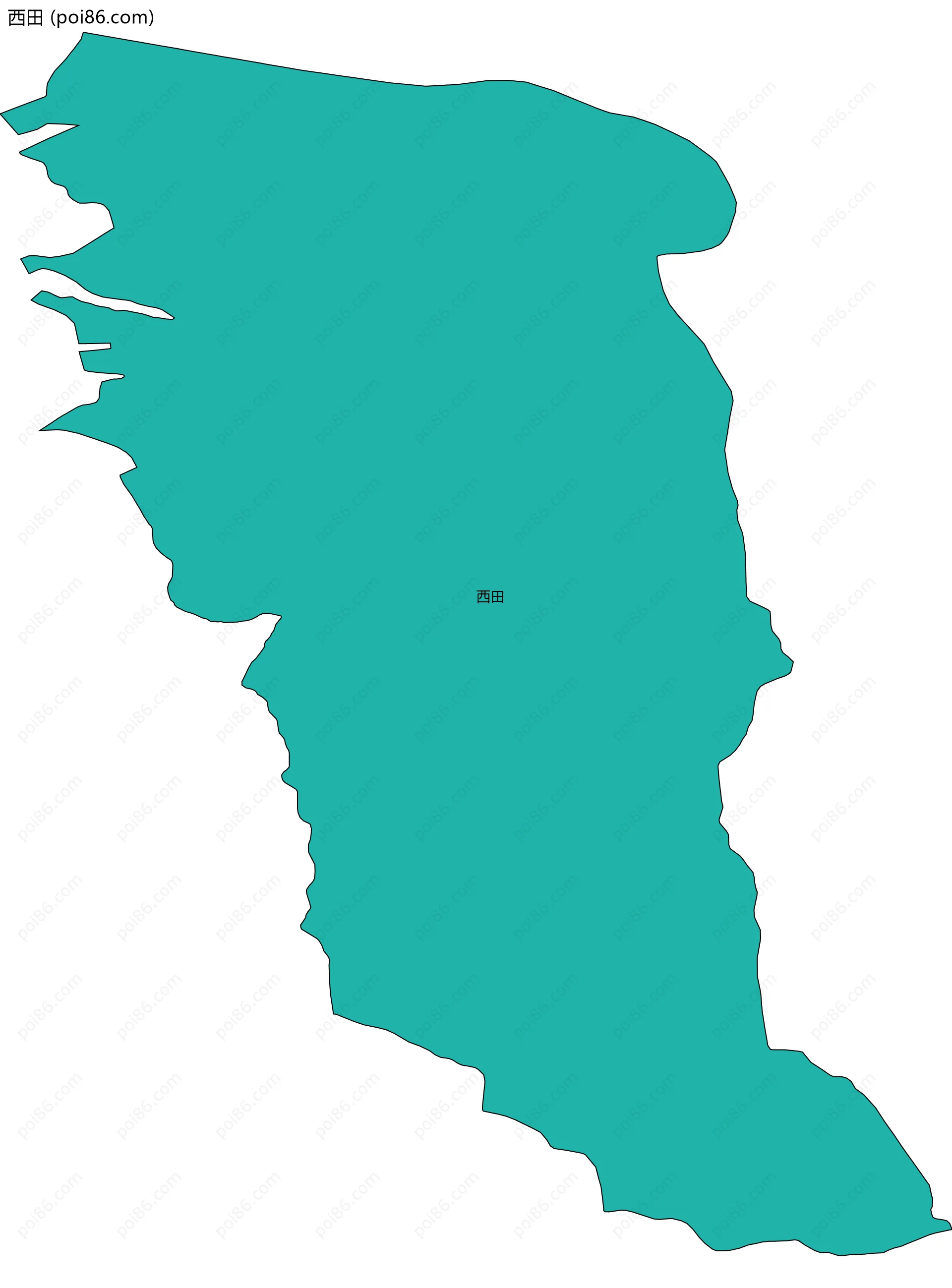 西田边界地图