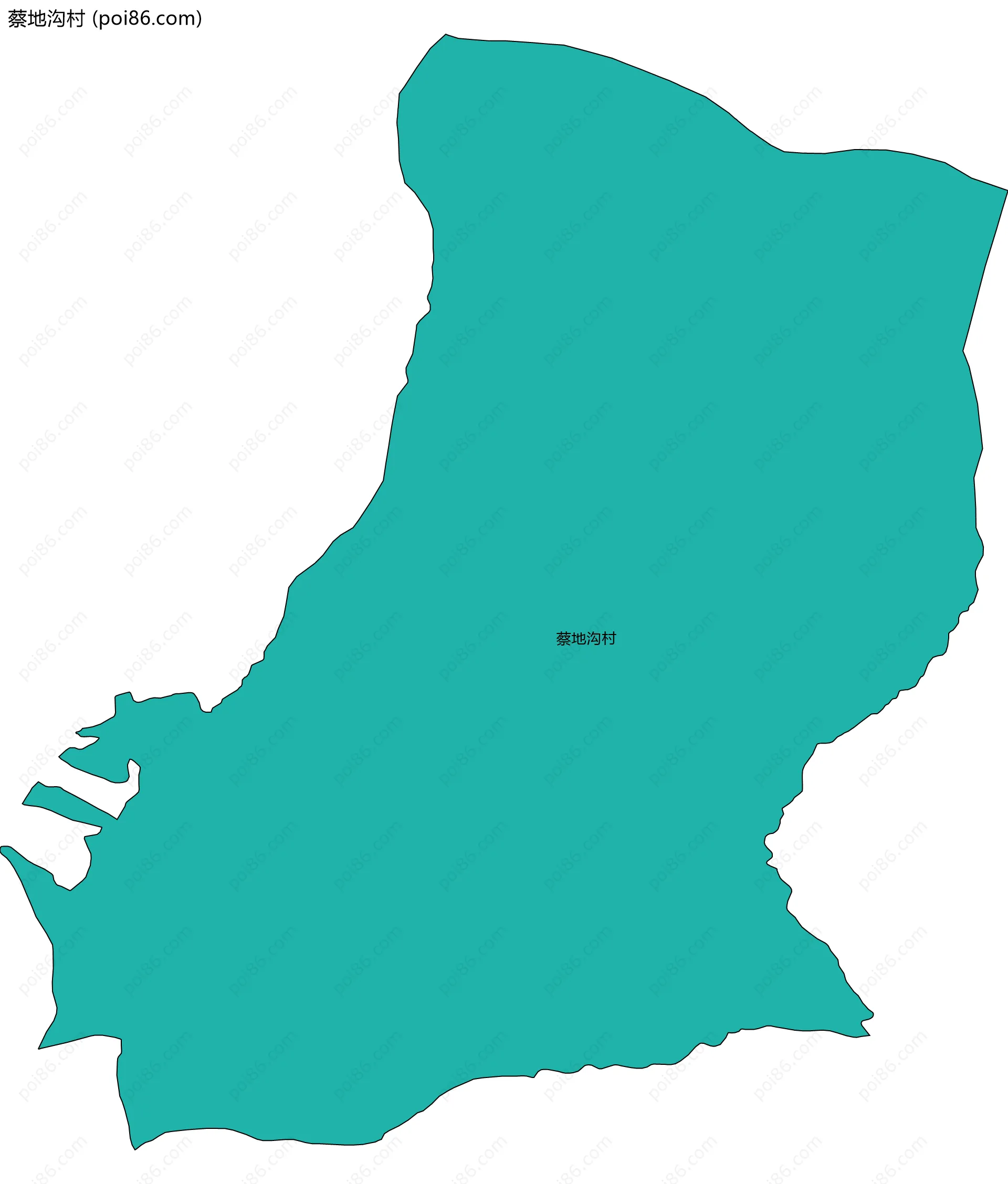 蔡地沟村边界地图