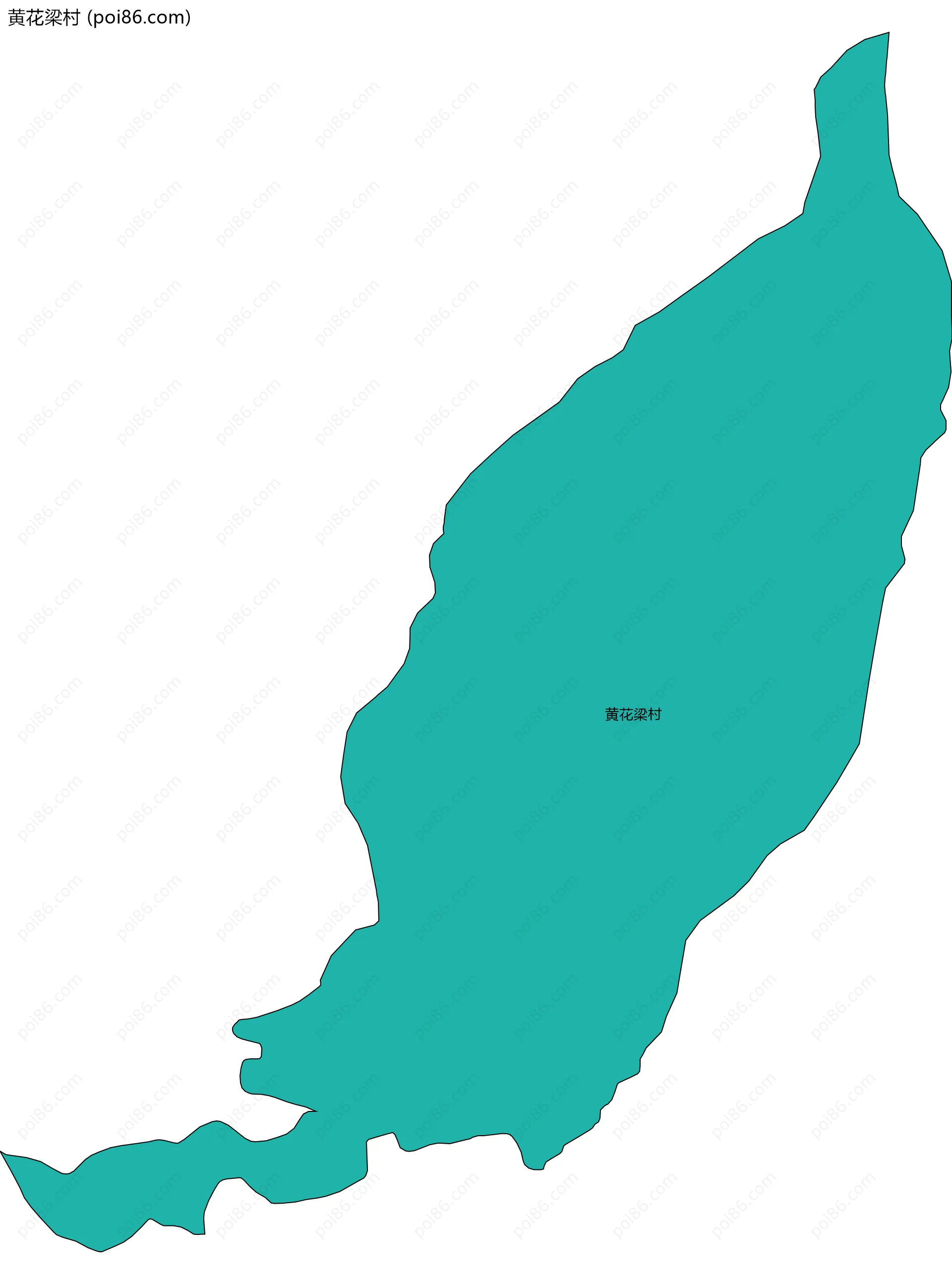 黄花梁村边界地图