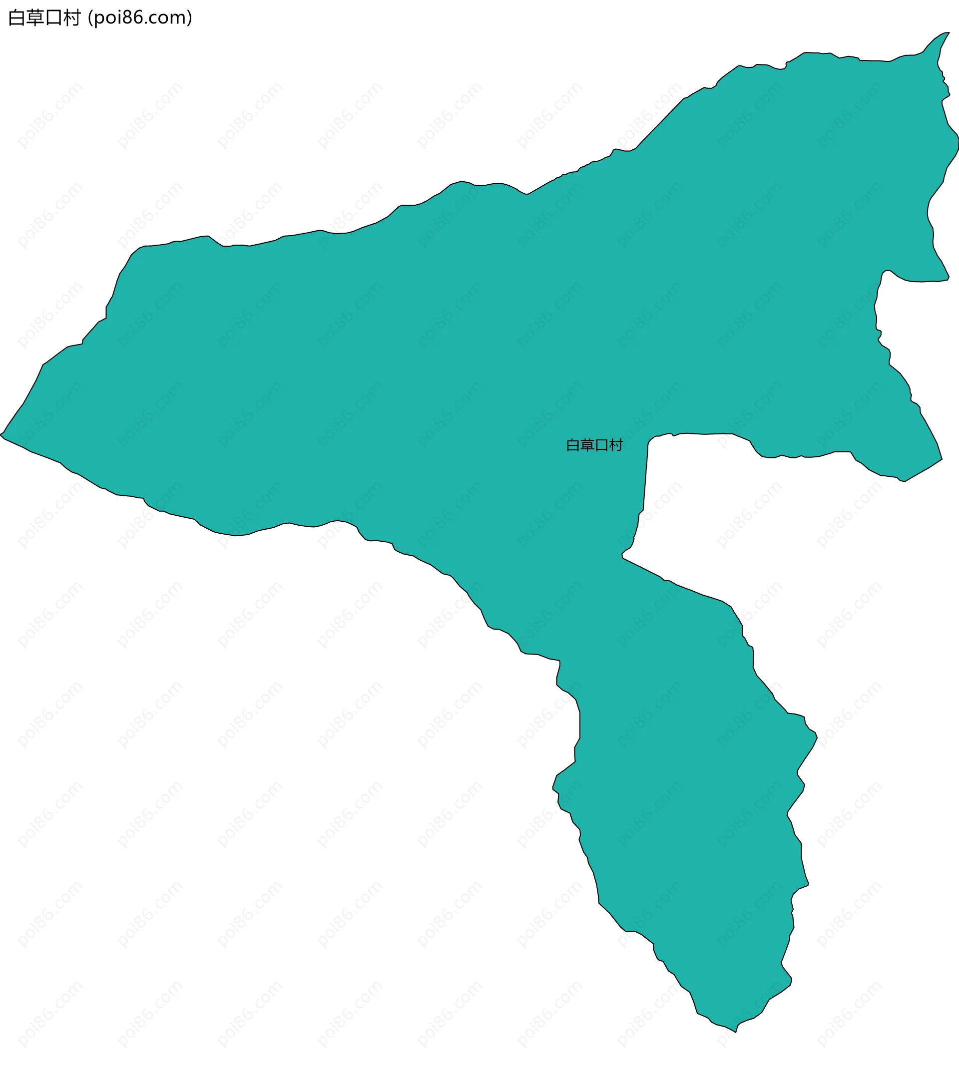 白草口村边界地图