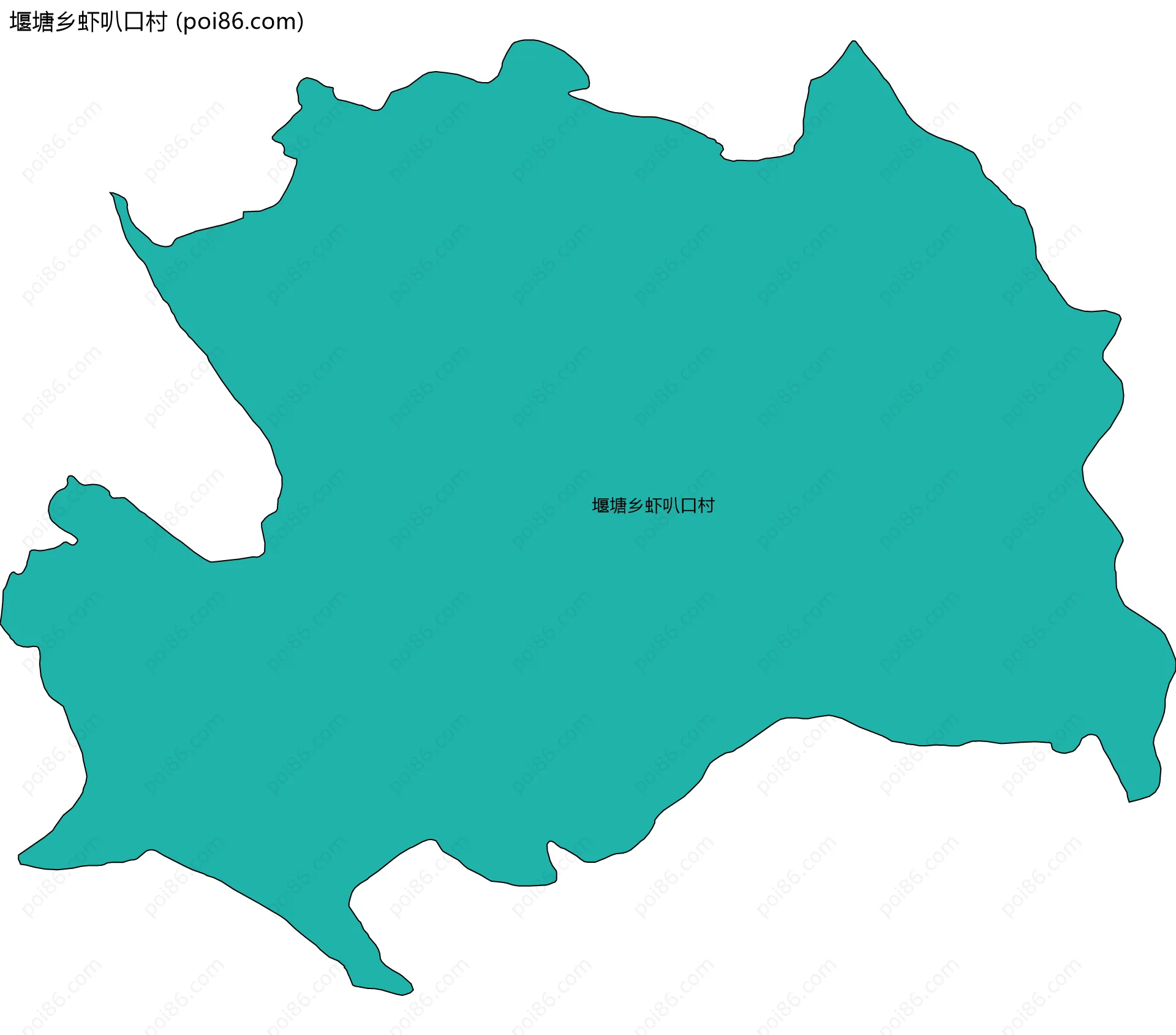 堰塘乡虾叭口村边界地图