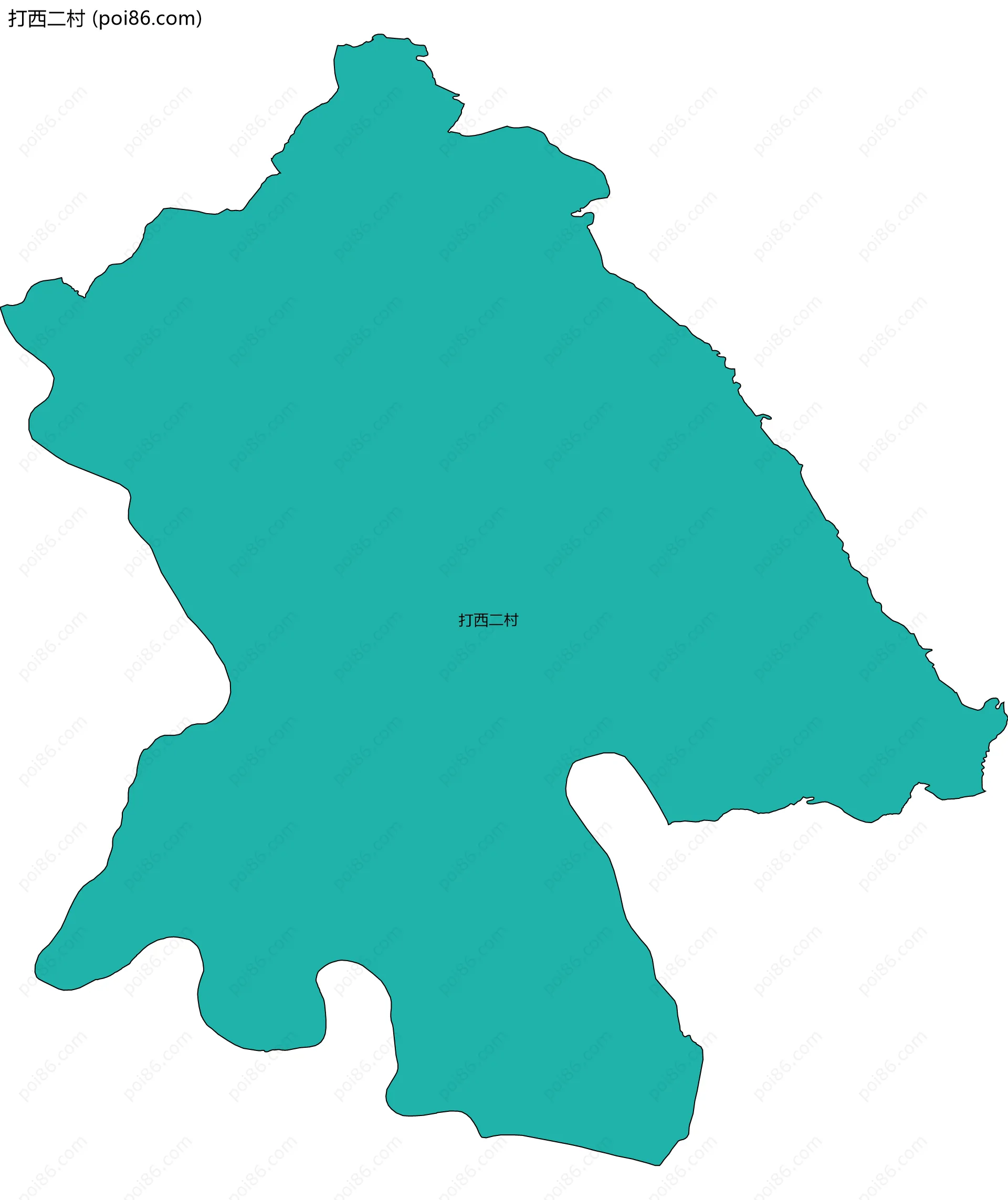 打西二村边界地图