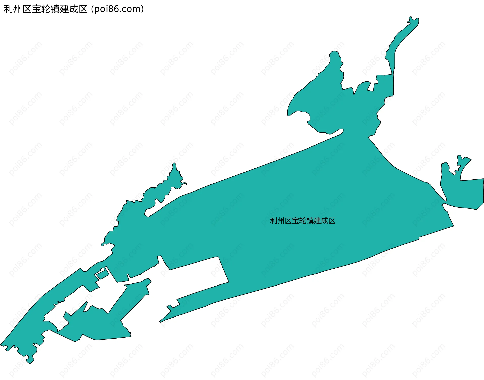 利州区宝轮镇建成区边界地图