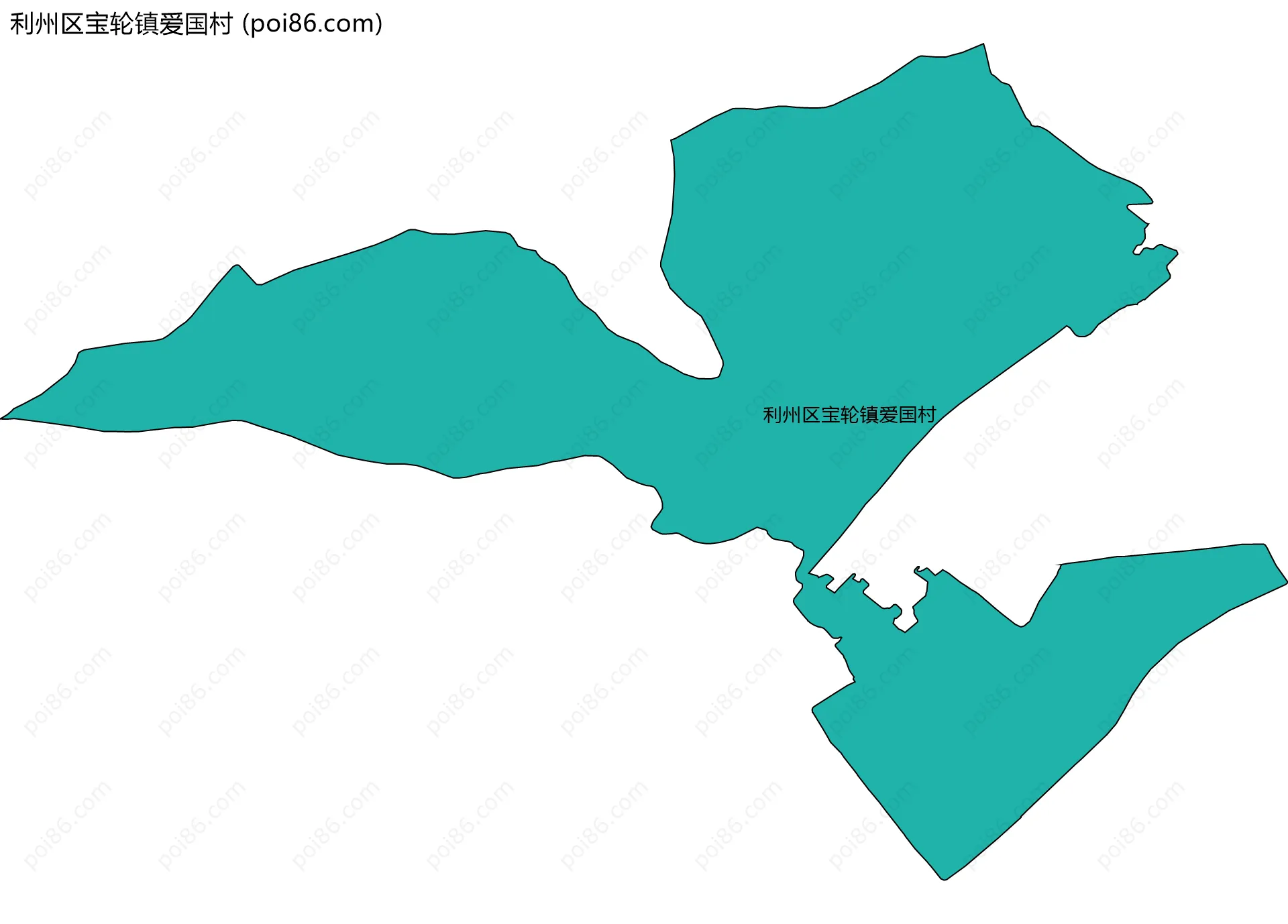 利州区宝轮镇爱国村边界地图