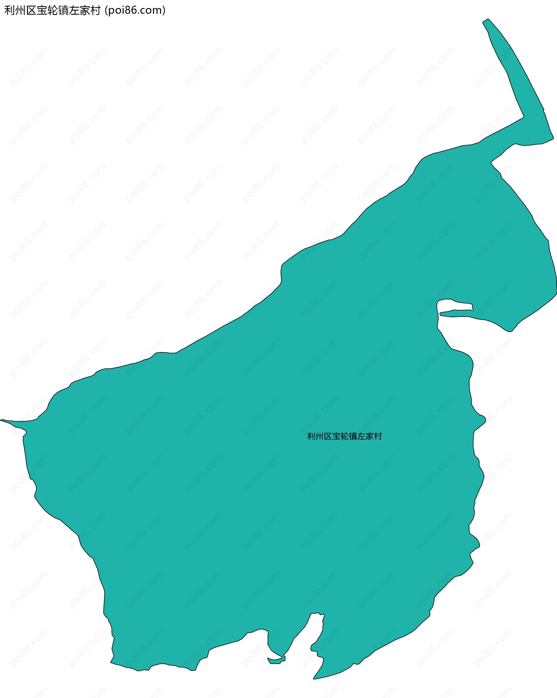 利州区宝轮镇左家村边界地图