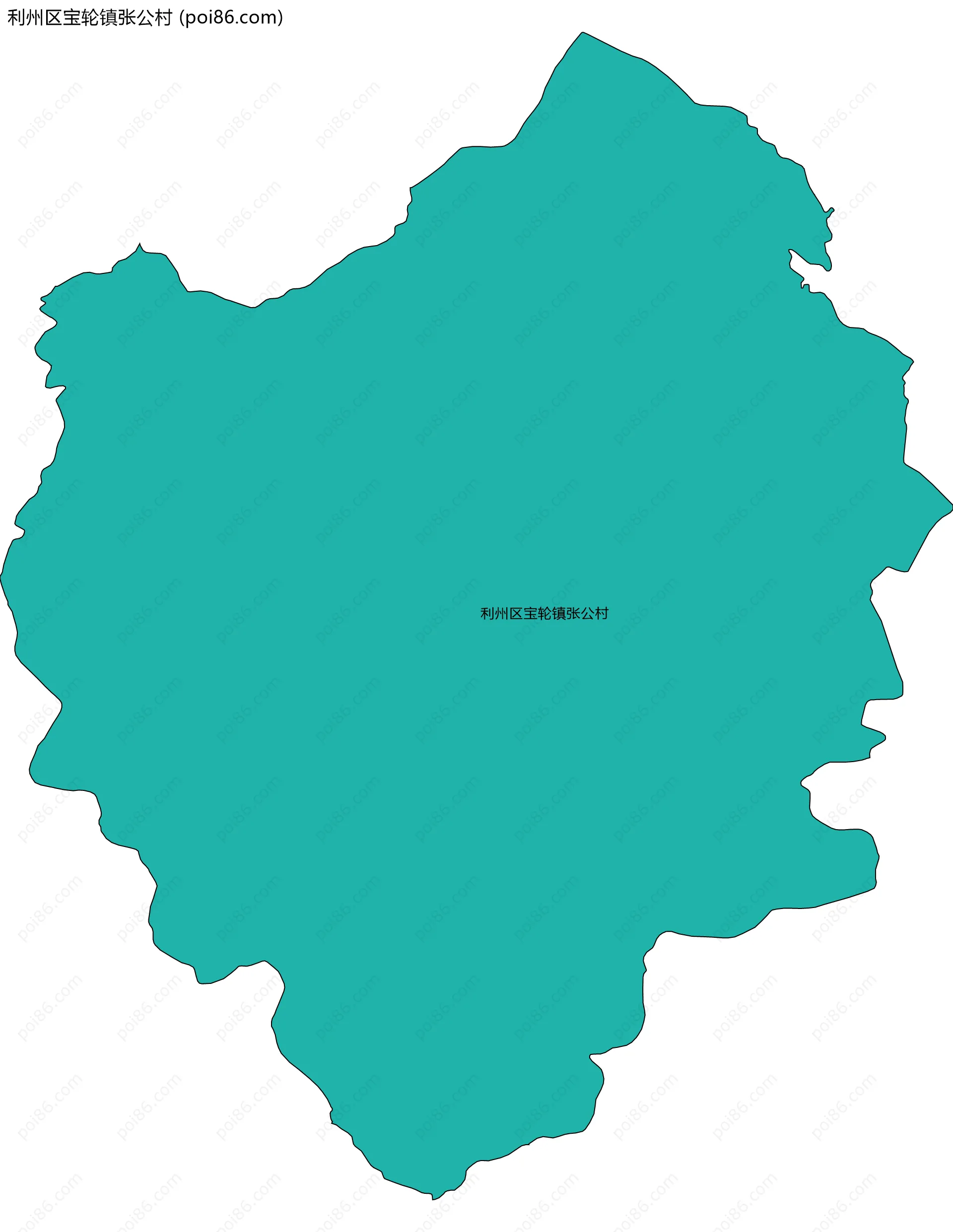 利州区宝轮镇张公村边界地图