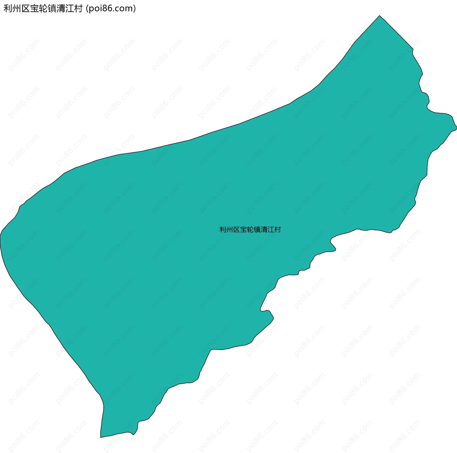 利州区宝轮镇清江村边界地图