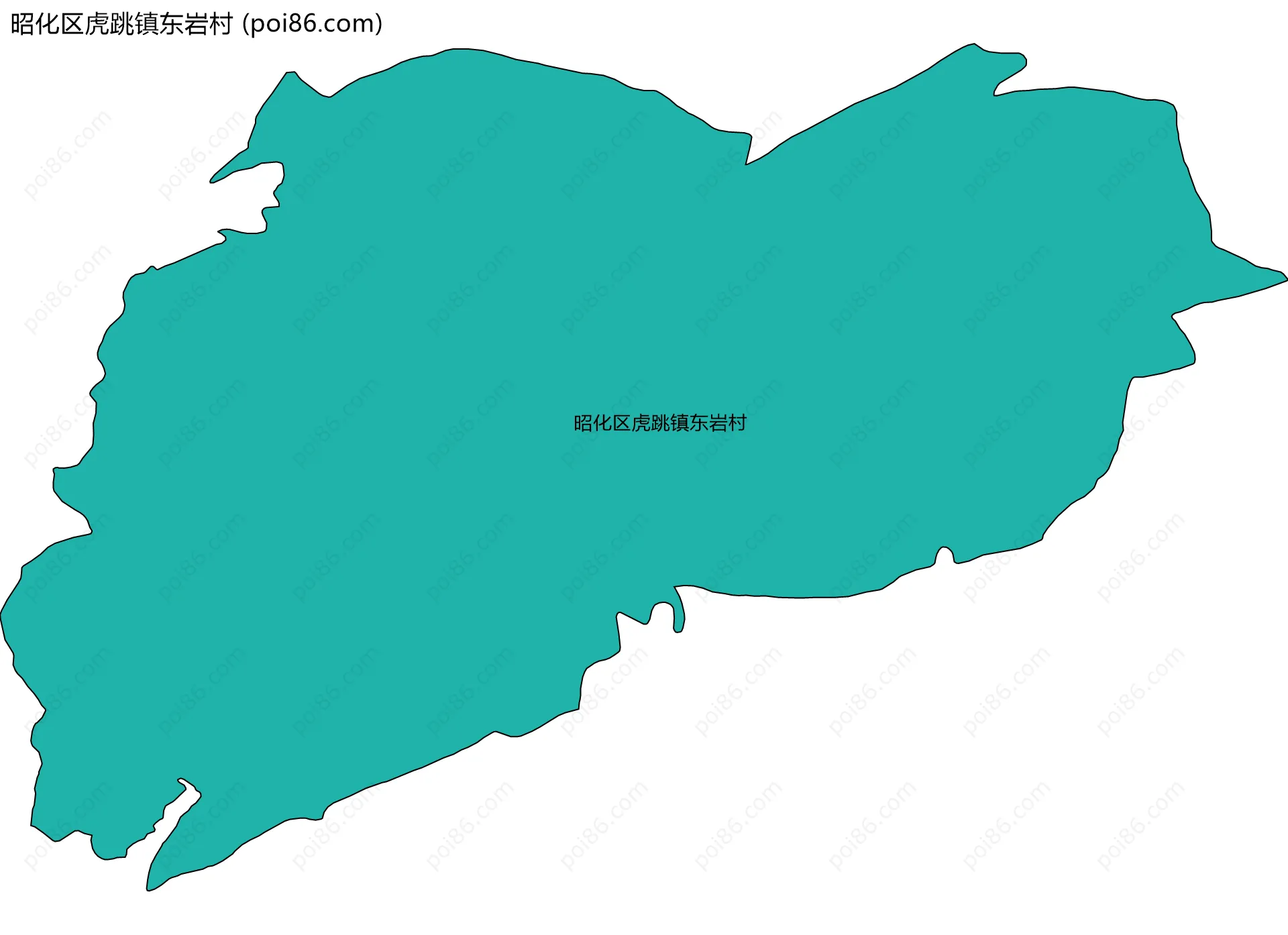 昭化区虎跳镇东岩村边界地图