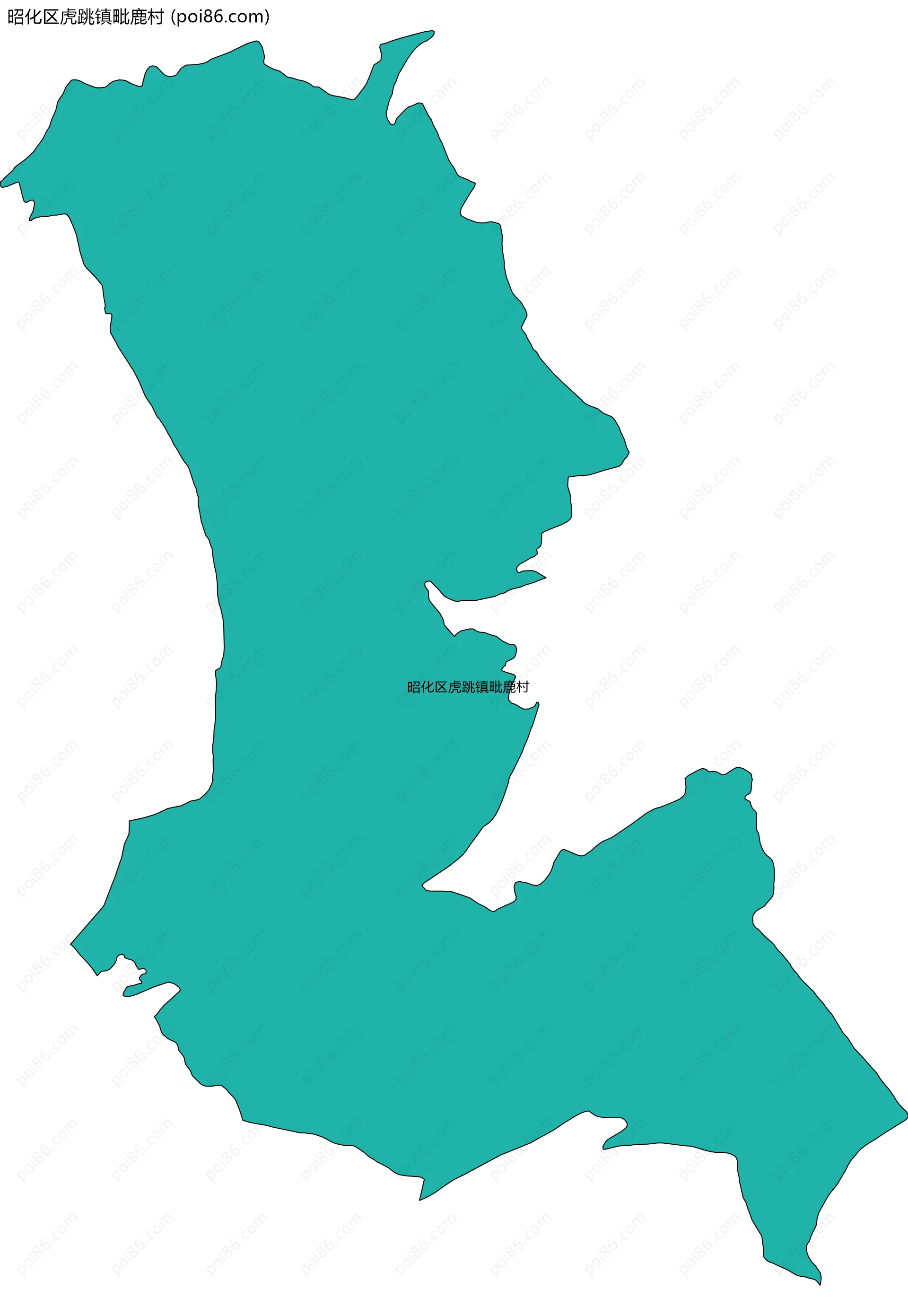 昭化区虎跳镇毗鹿村边界地图