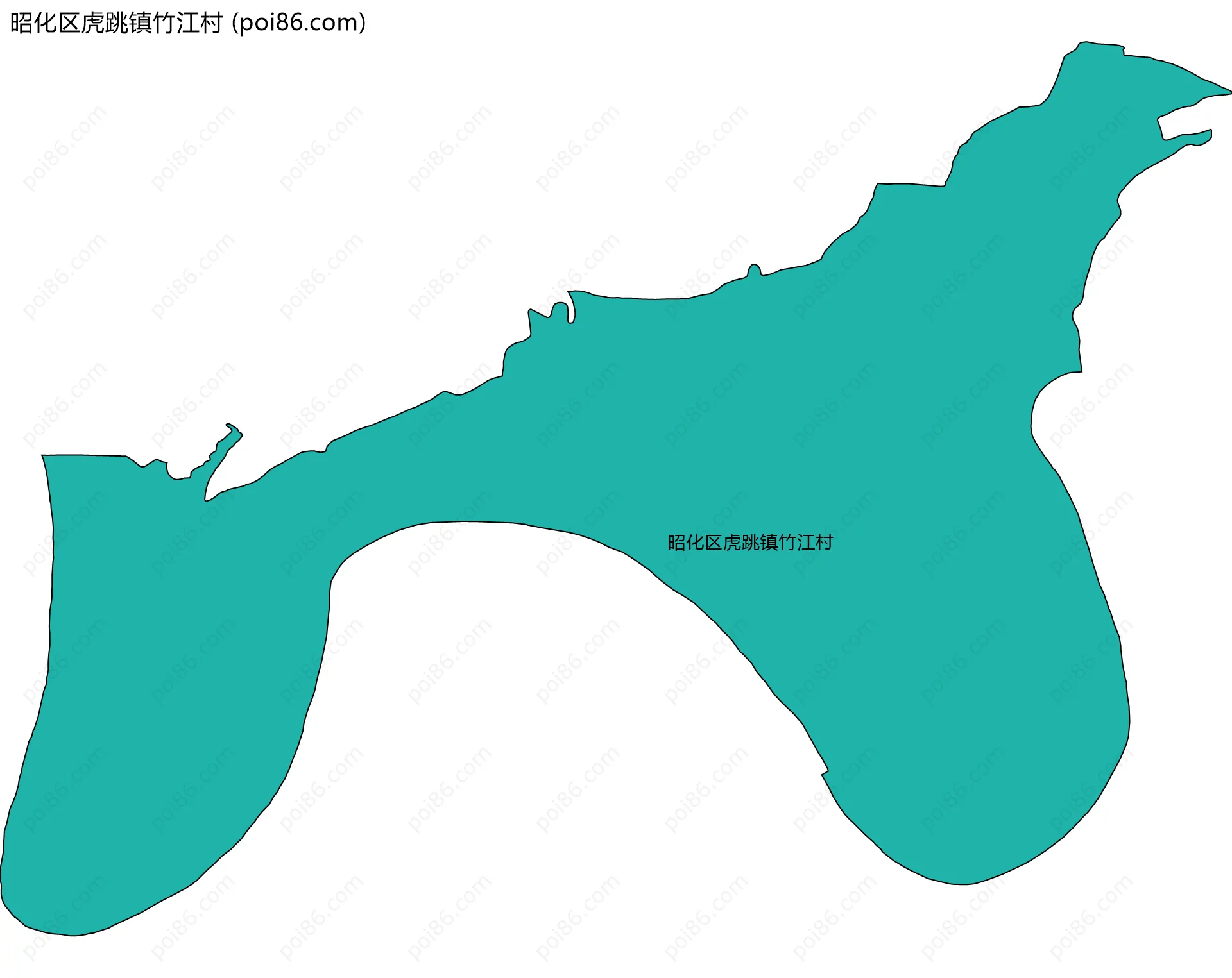 昭化区虎跳镇竹江村边界地图
