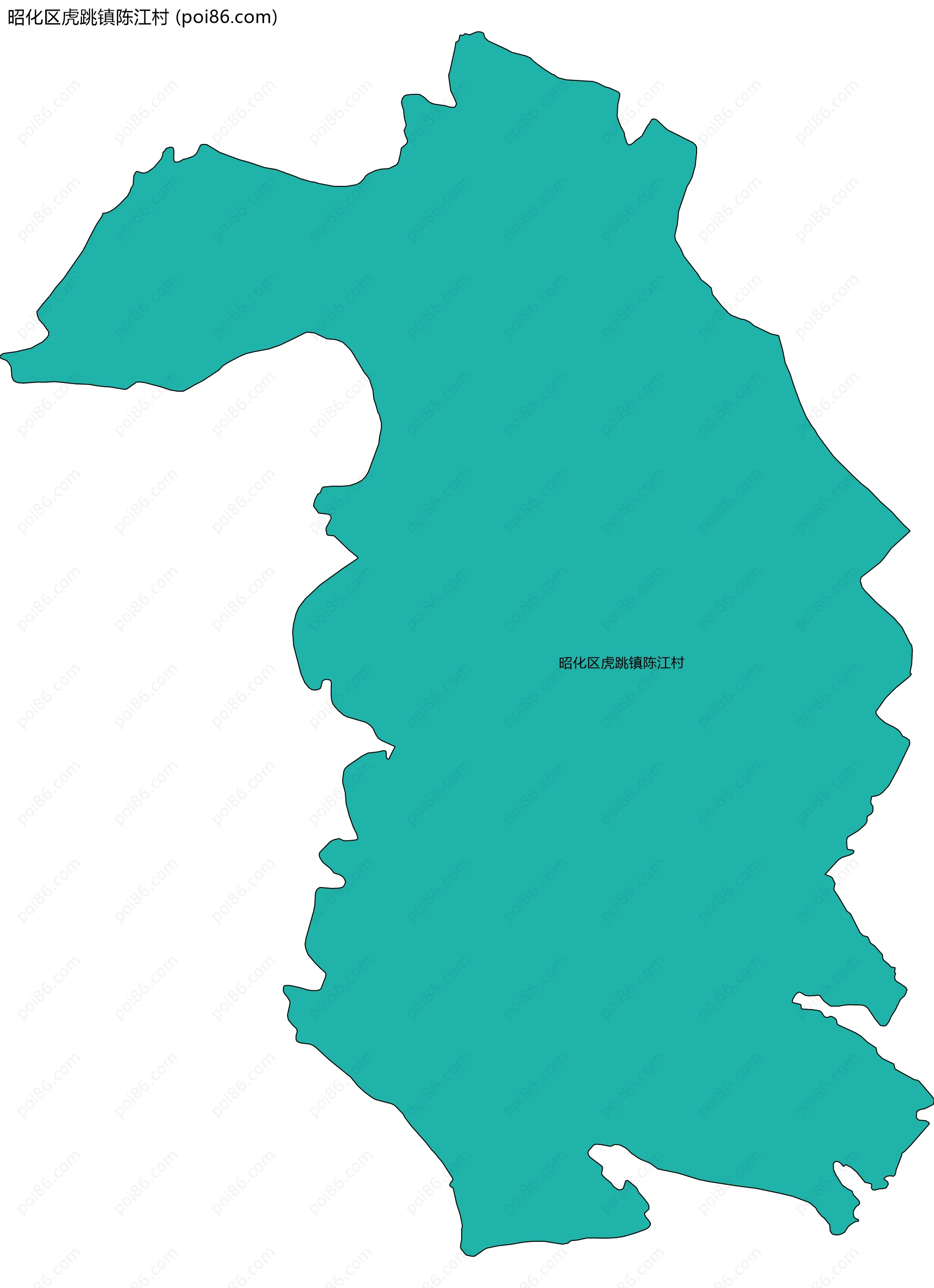 昭化区虎跳镇陈江村边界地图